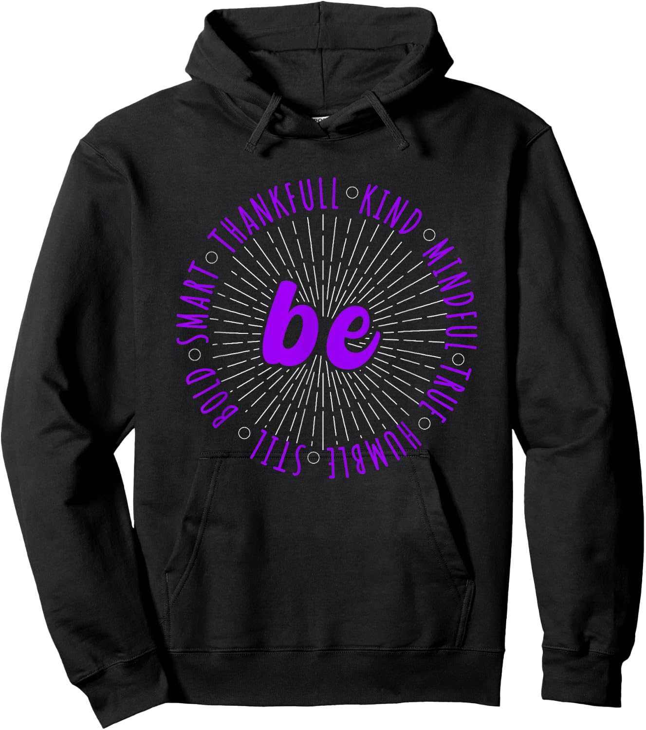 Purple Motivational Quote Positive Saying Life Slogan Purple Hoodie - Hoodie | Black