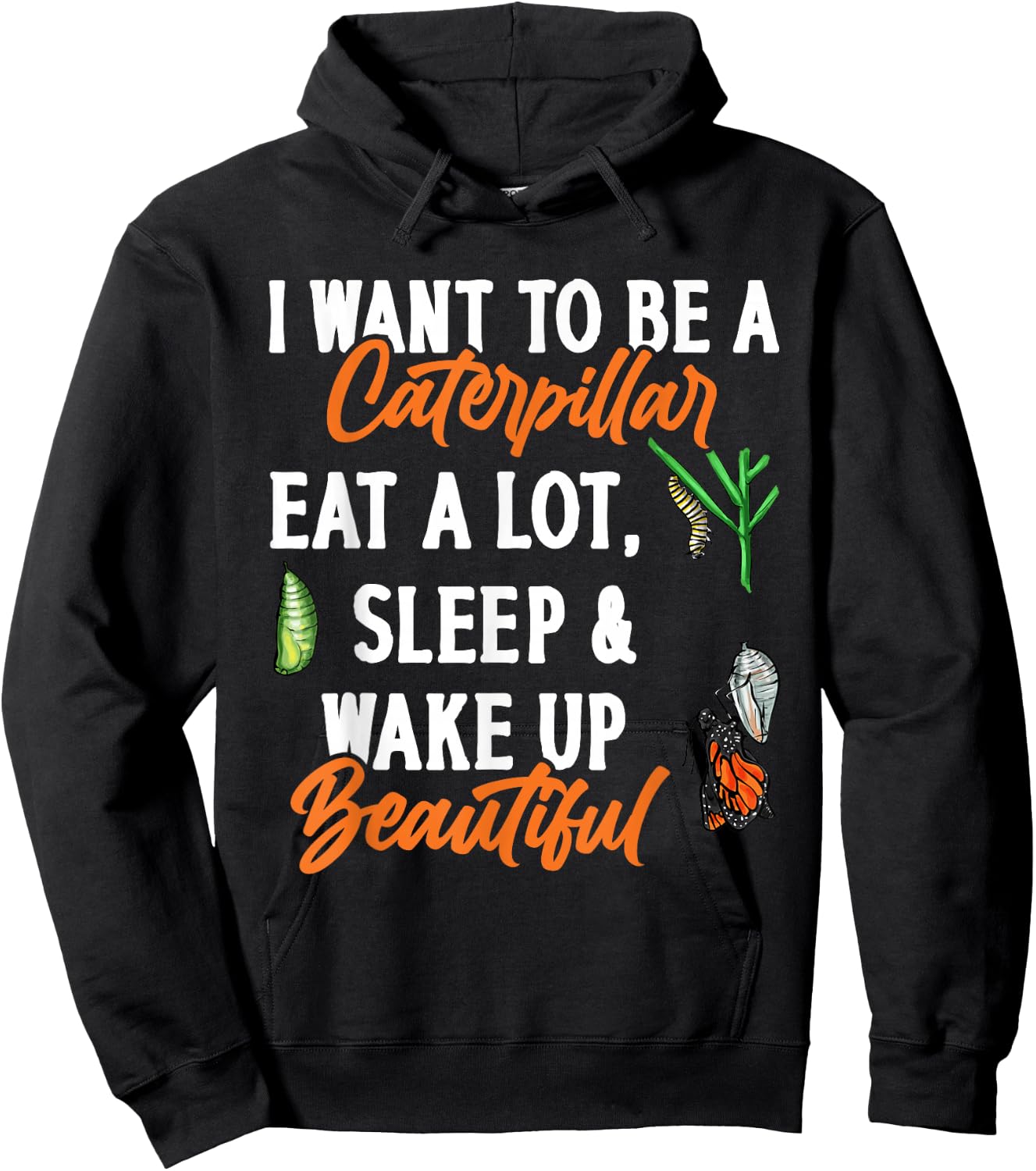 Monarch Butterfly Caterpillar Insect Collector Entomologist Hoodie - Hoodie | Black