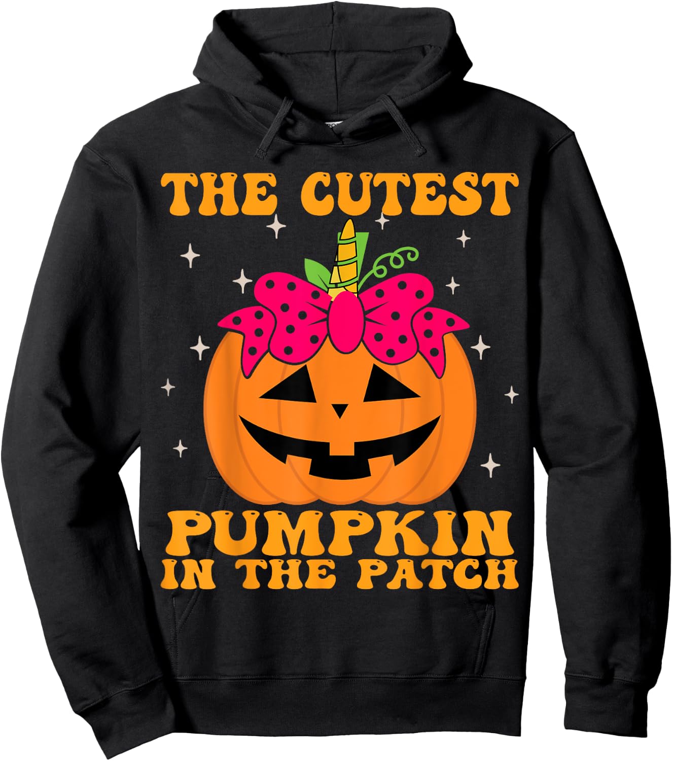 JackOLantern Halloween Pumpkin Unicorn Girl Toddler Kid Cute Hoodie - Hoodie | Black