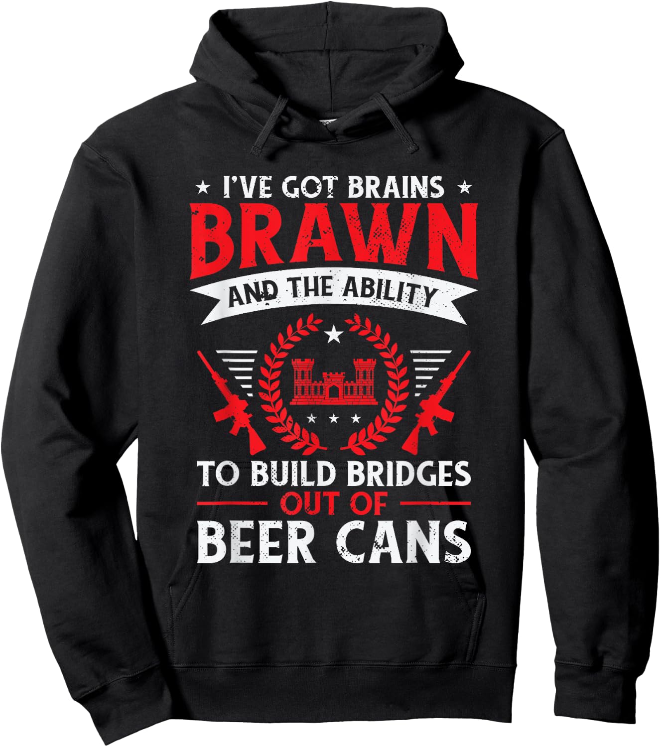 Combat Engineer Engineering Army U.S. Military Army Combat Hoodie - Hoodie | Black