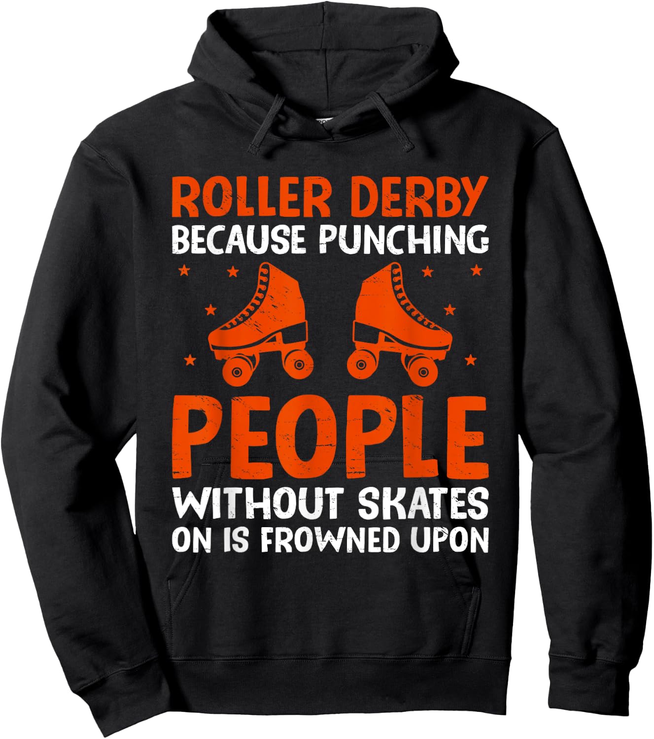 Roller Derby Because Punching People Without Skates Inline Hoodie - Hoodie | Black
