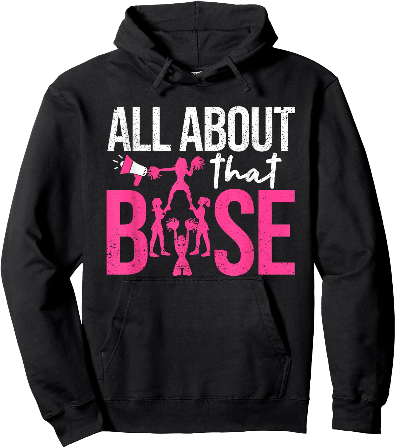 Funny Cheerleading All About That Base Cheer Leader Girls Hoodie - Hoodie | Black
