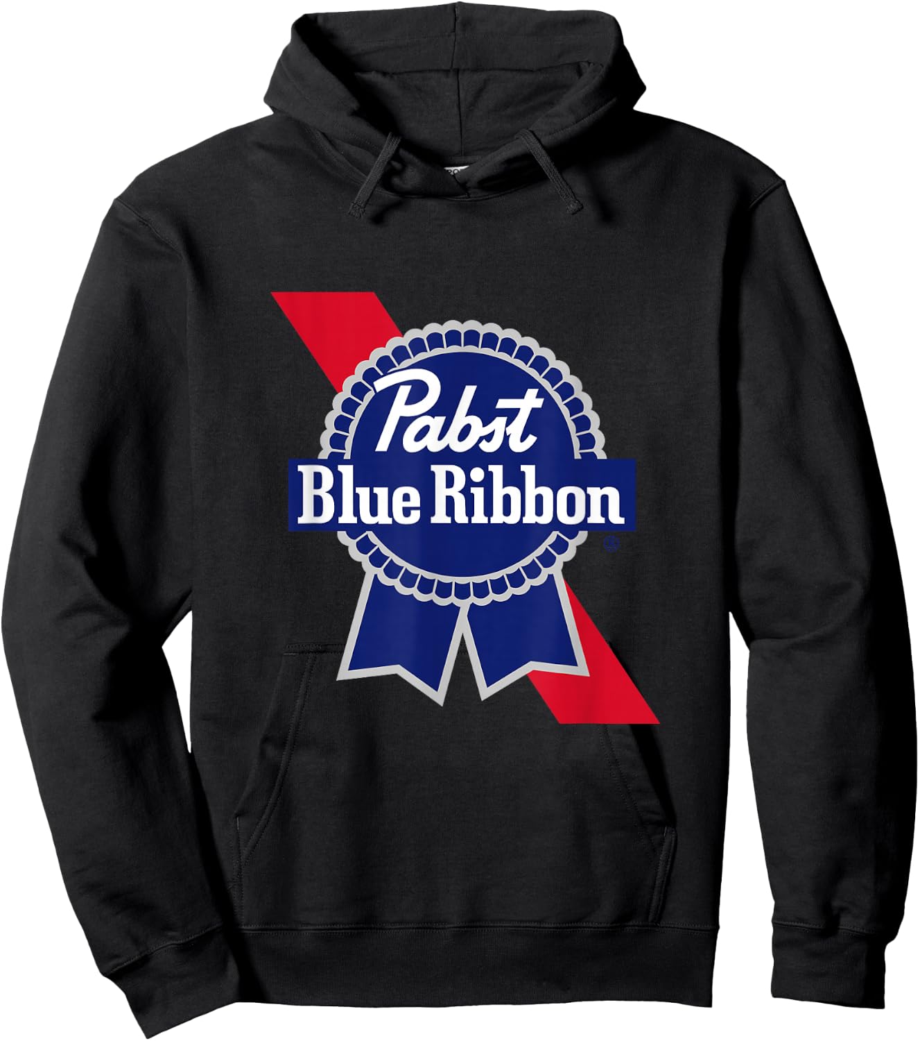 Pabst Crest and Ribbon Licensed Logo Hoodie - Hoodie | Black