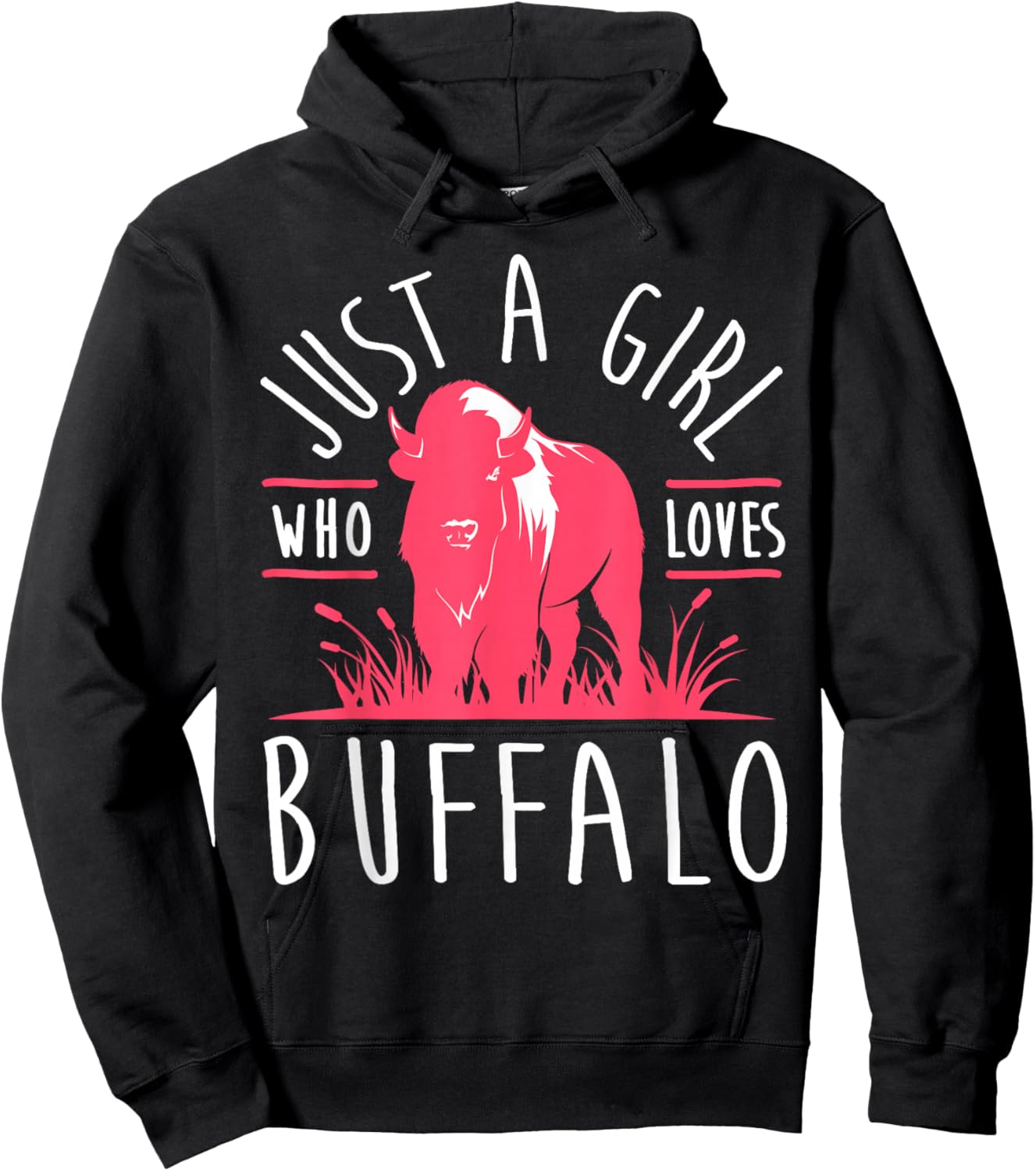 Girl Buffalo Lover I Women Bison Fan I Daughter Buffalo Hoodie - Hoodie | Black