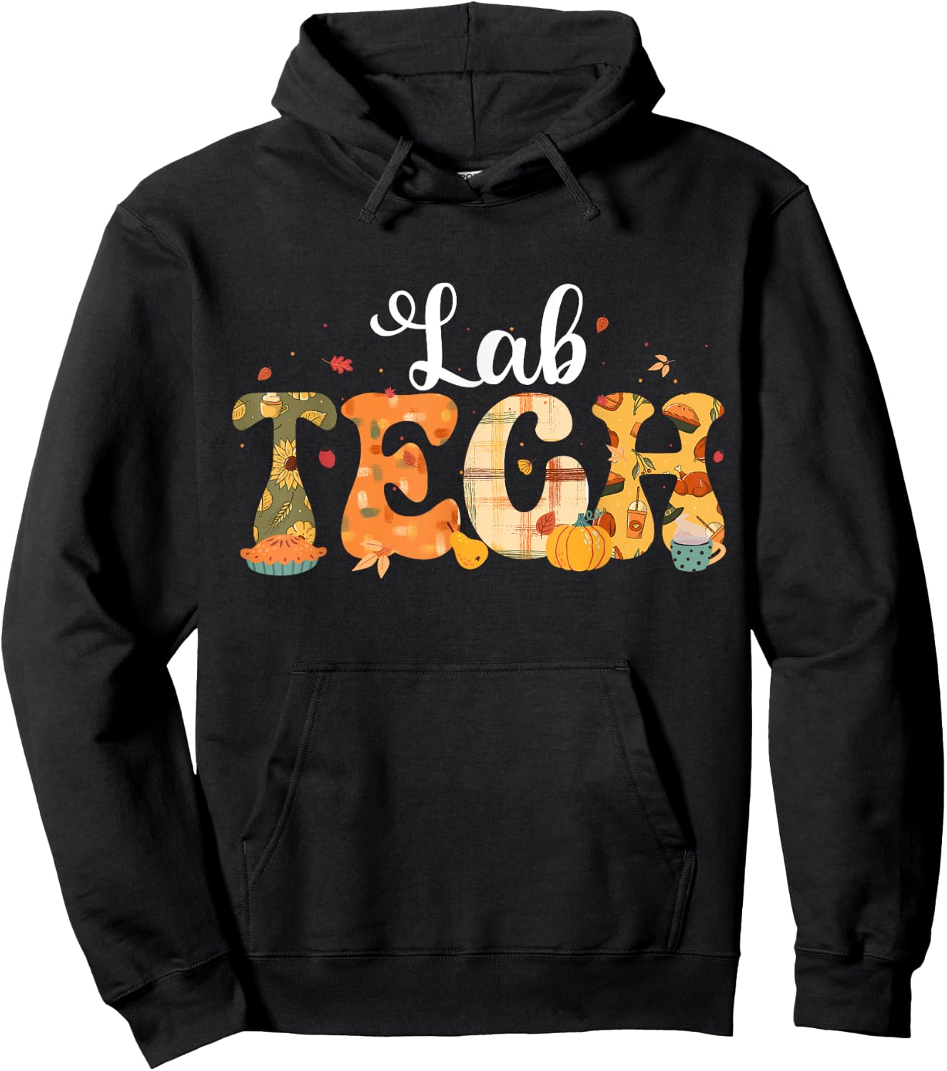 Lab Tech Laboratory Technician Fall Thanksgiving Halloween Hoodie - Hoodie | Black