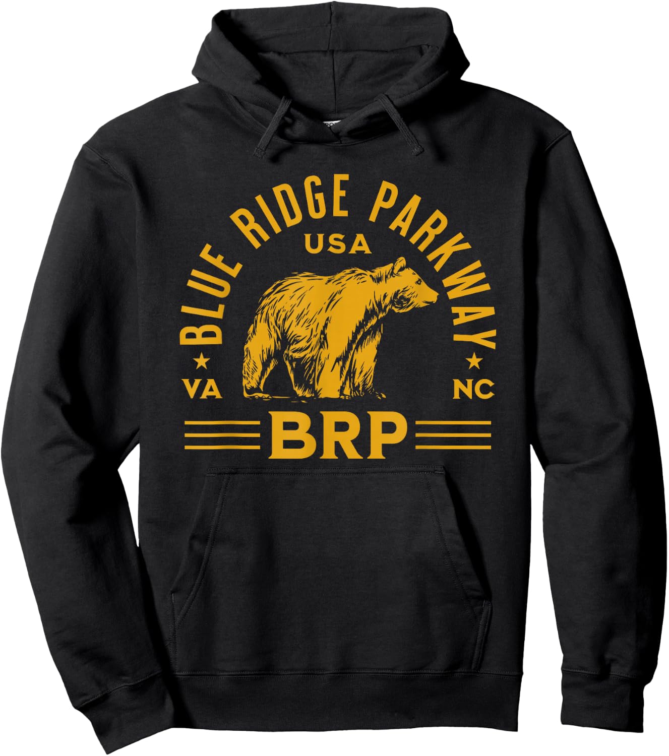 Blue Ridge Parkway NC and VA Bear Design Hoodie - Hoodie | Black