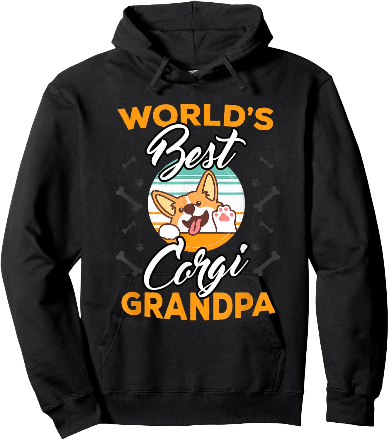 World's best corgi grandpa Hoodie - Hoodie | Black