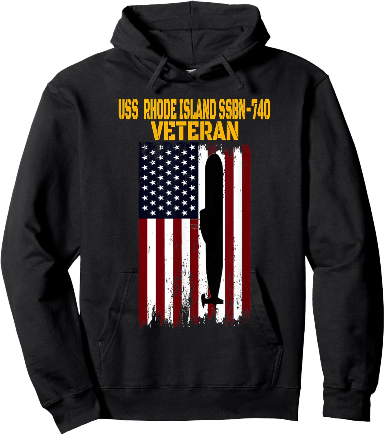 USS Rhode Island SSBN-740 Submarine Veterans Day Fathers Day Hoodie - Hoodie | Black
