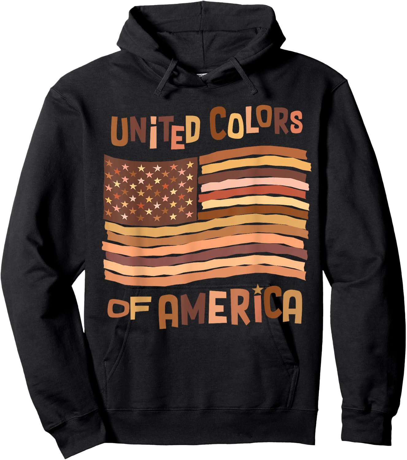 United Colors of America Black History Month Brown USA Flag Hoodie - Hoodie | Black