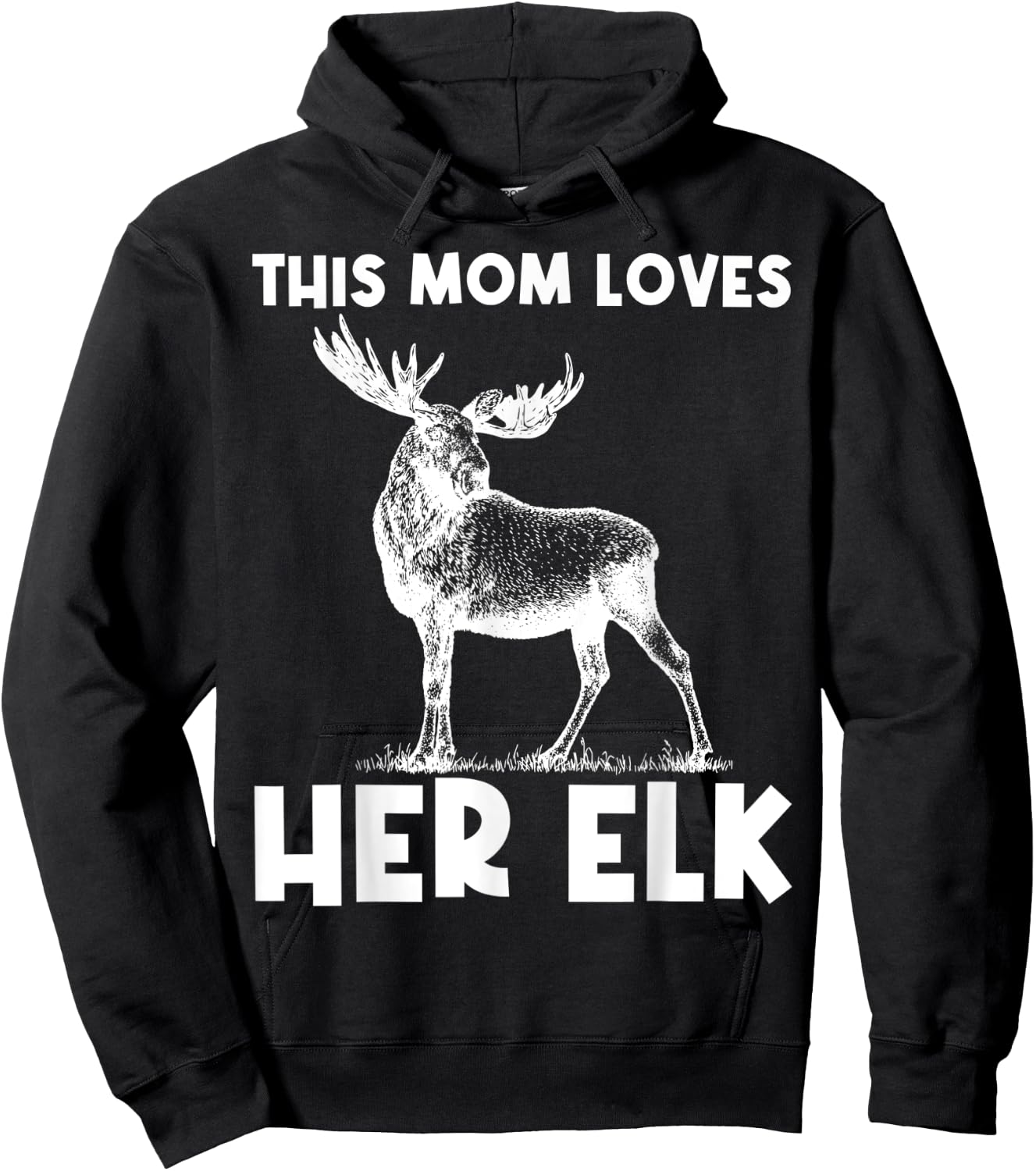 Cool Elk Design For Mom Women Elk Deer Hunter Hunting Lovers Hoodie - Hoodie | Black