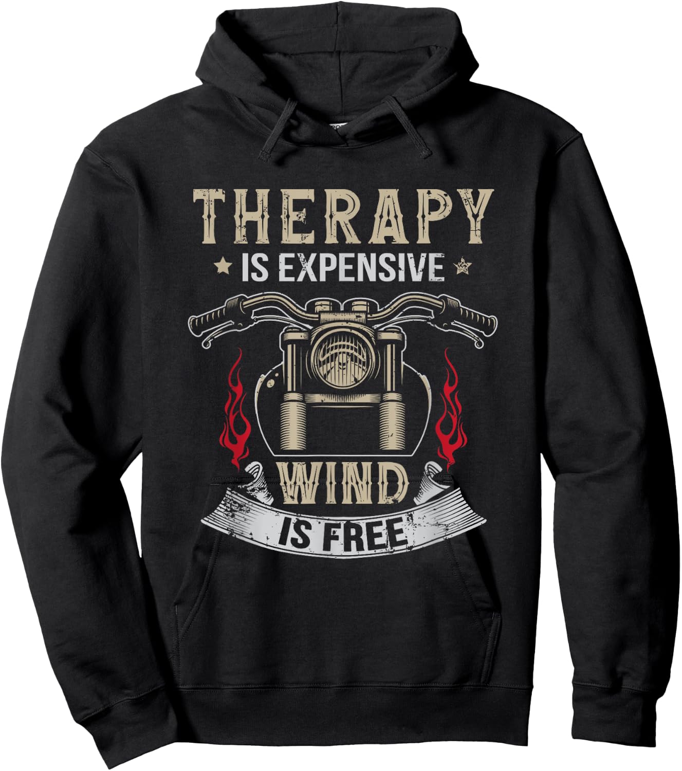 Therapy Is Expensive Wind Is Free Motorbike Motorcycle Hoodie - Hoodie | Black