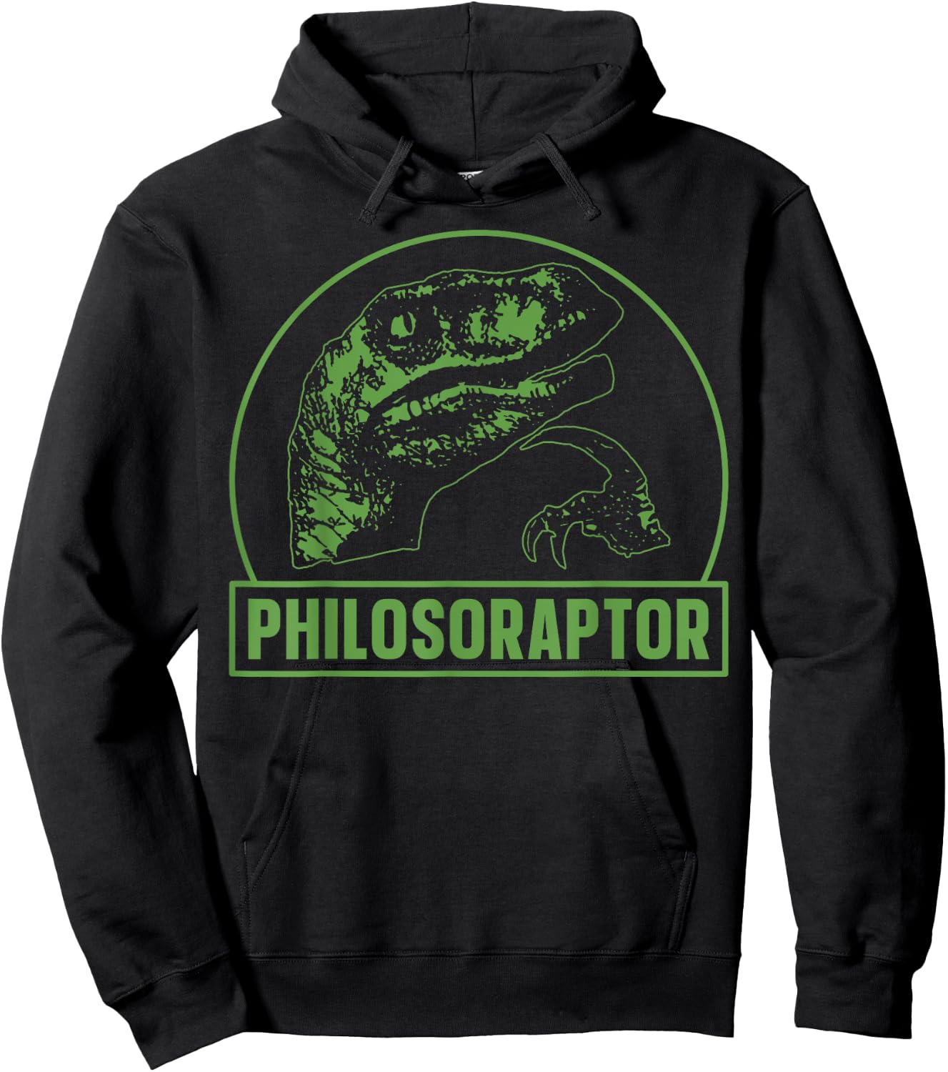Philosoraptor Funny Philosophy Meme Velociraptor Dinosaur Hoodie - Hoodie | Black