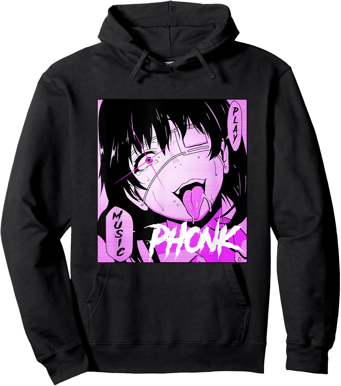 Aggressive Anime phonk apparel Hoodie - Hoodie | Black