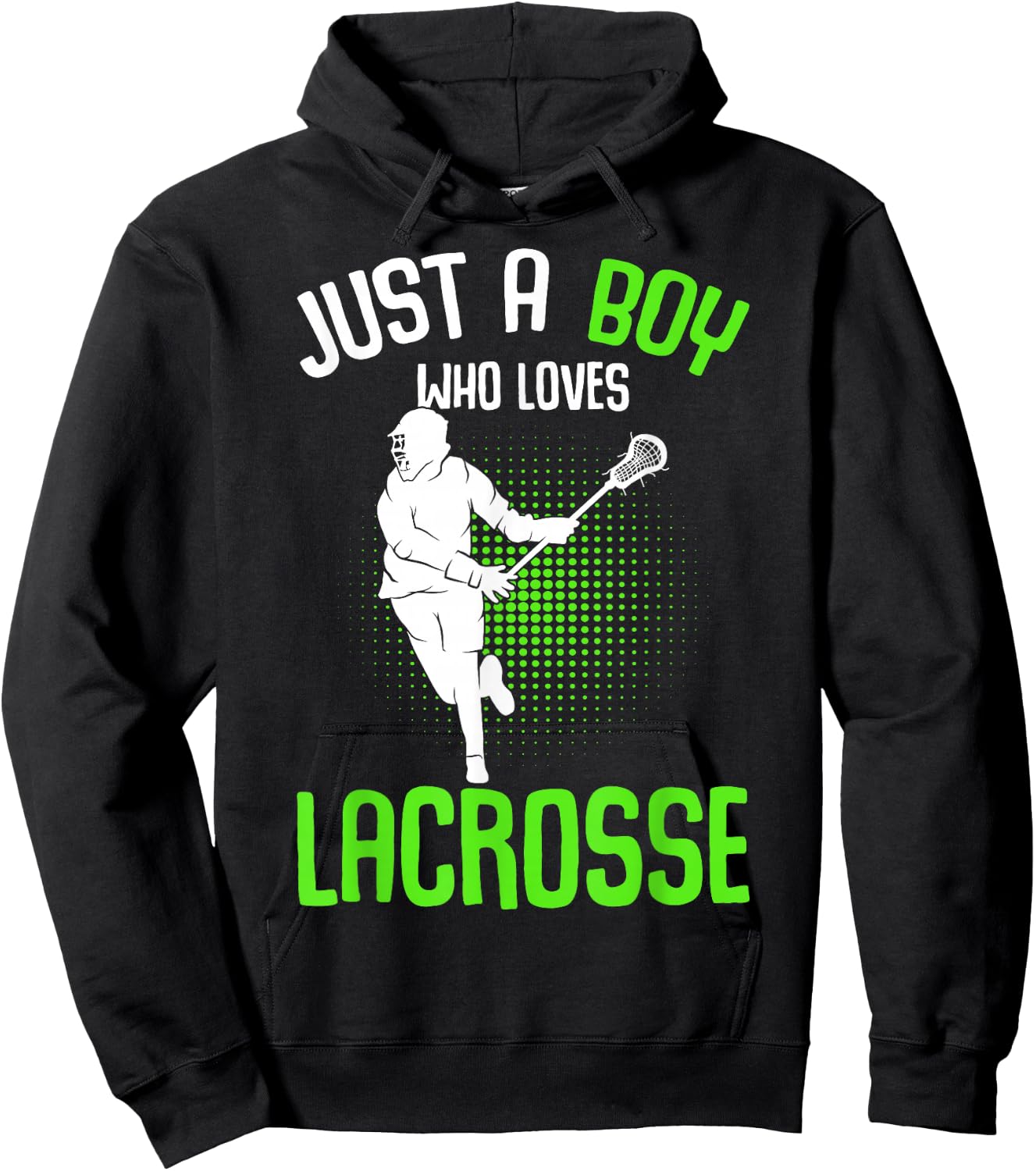 Just a Boy who loves Lacrosse Player Youth Men Boys Kids Hoodie - Hoodie | Black