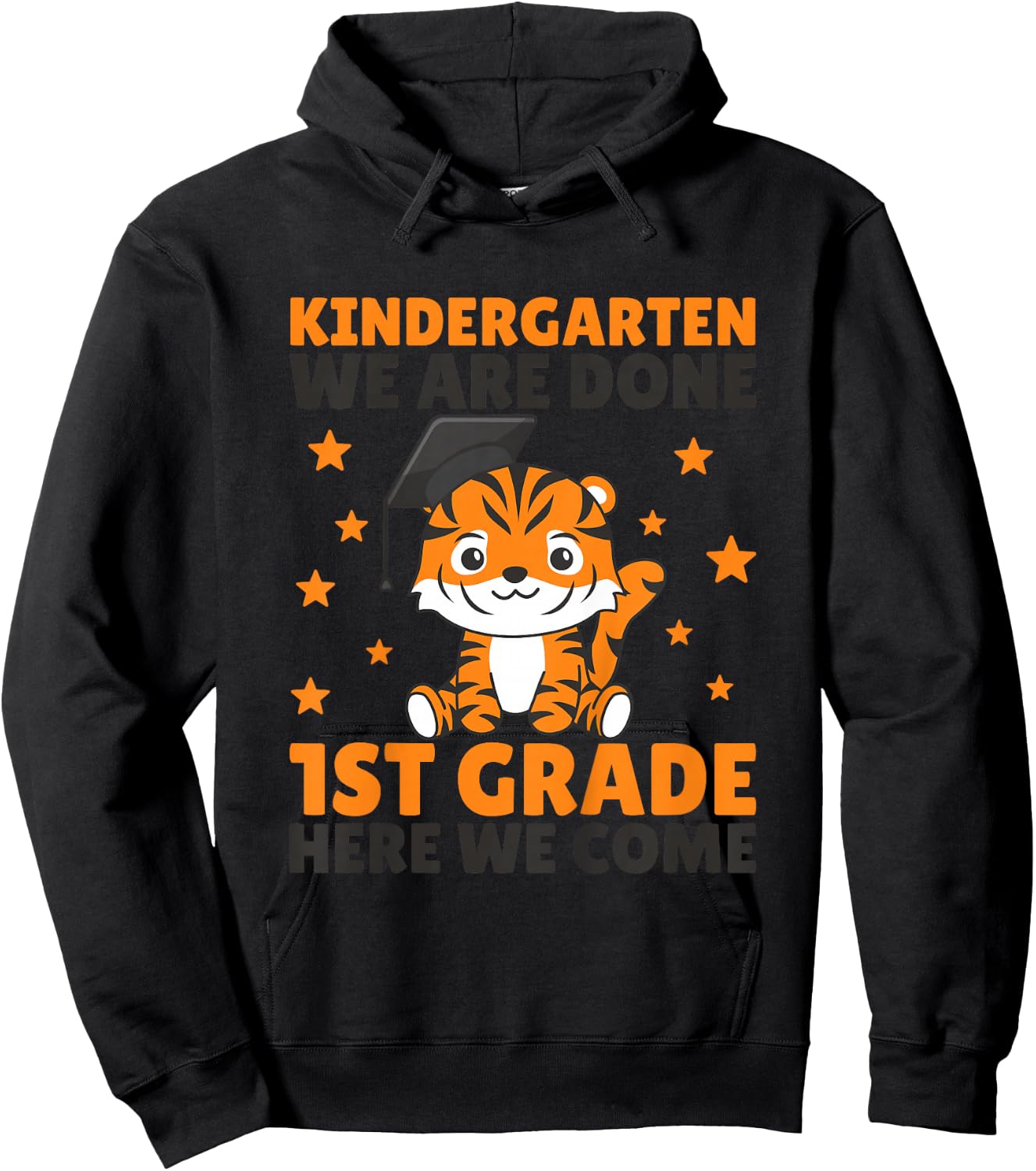 Kids Kindergarten Graduate Tiger Graduation Hoodie - Hoodie | Black