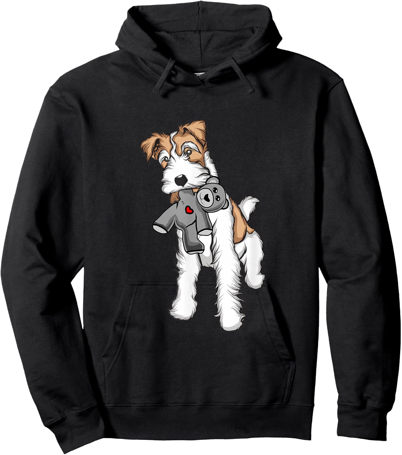Wire Fox Terrier Plush Mix Stuffed Animal | Fox Terrier Hoodie - Hoodie | Black