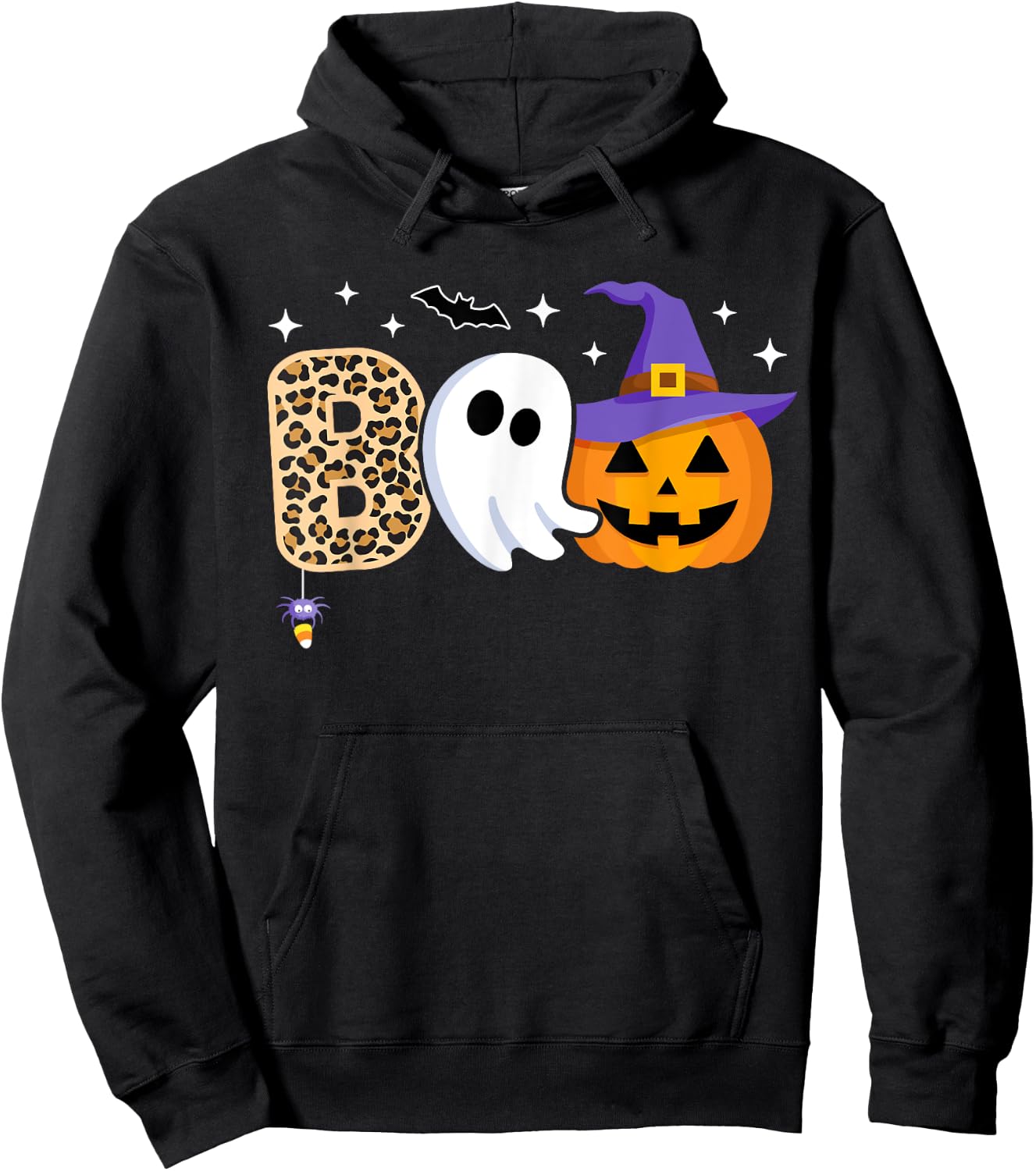 Halloween Boo Spooky Season Ghost Witch Women Toddler Girls Hoodie - Hoodie | Black
