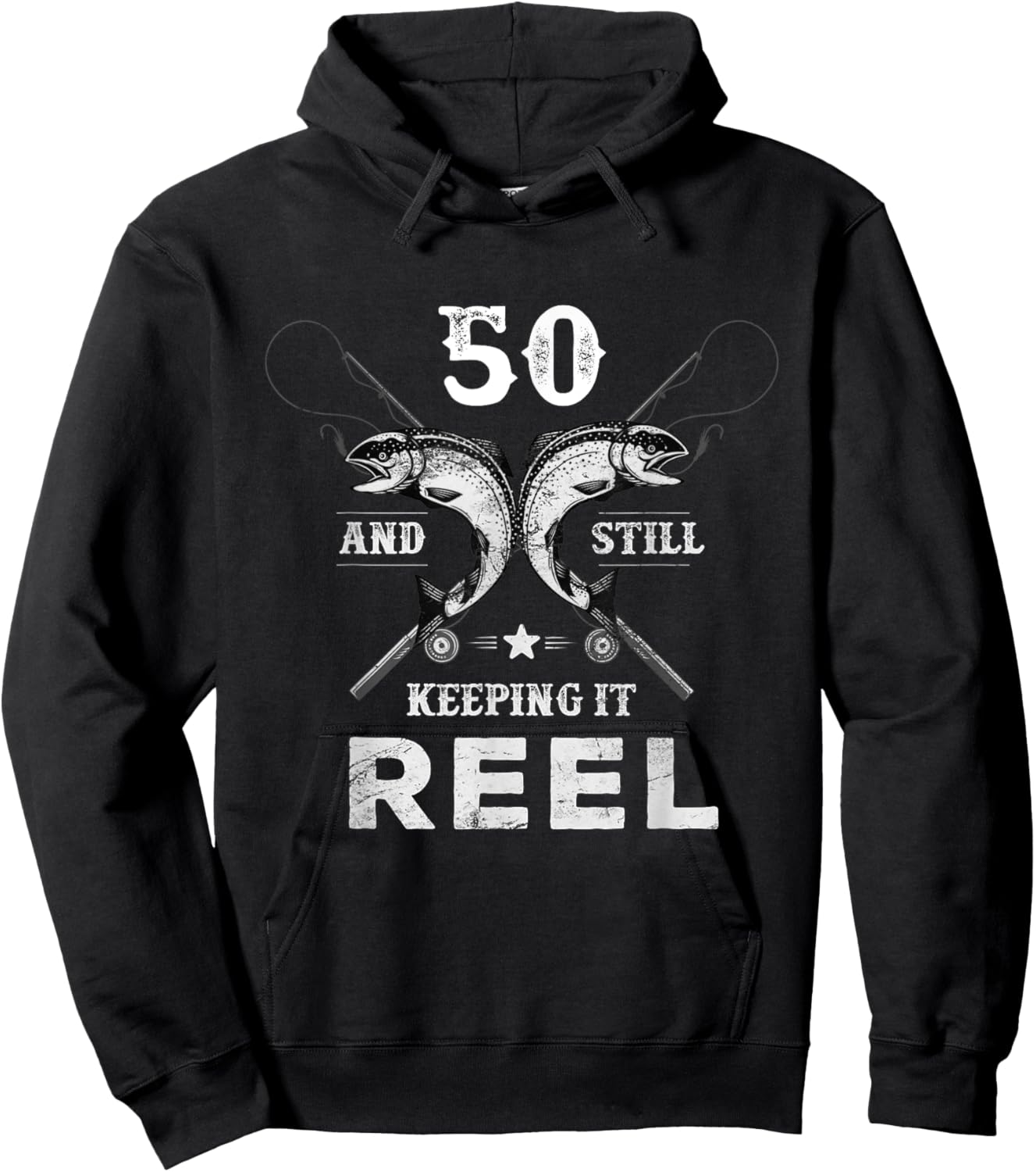 Birthday Party for 50 and still keeping it reel Hoodie - Hoodie | Black