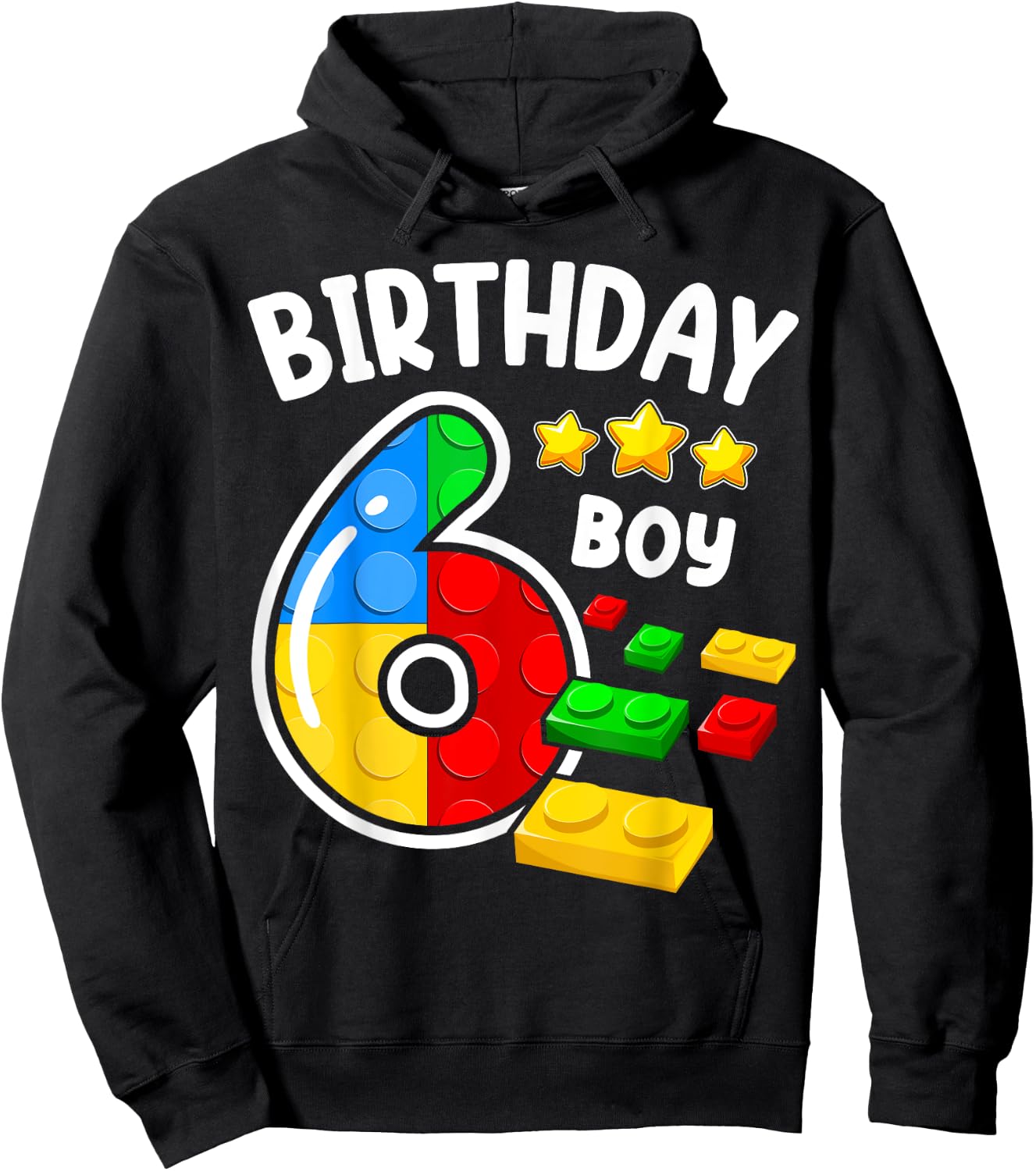 Block Building Toys 6th Birthday Boy 6 Years Master Builder Hoodie - Hoodie | Black