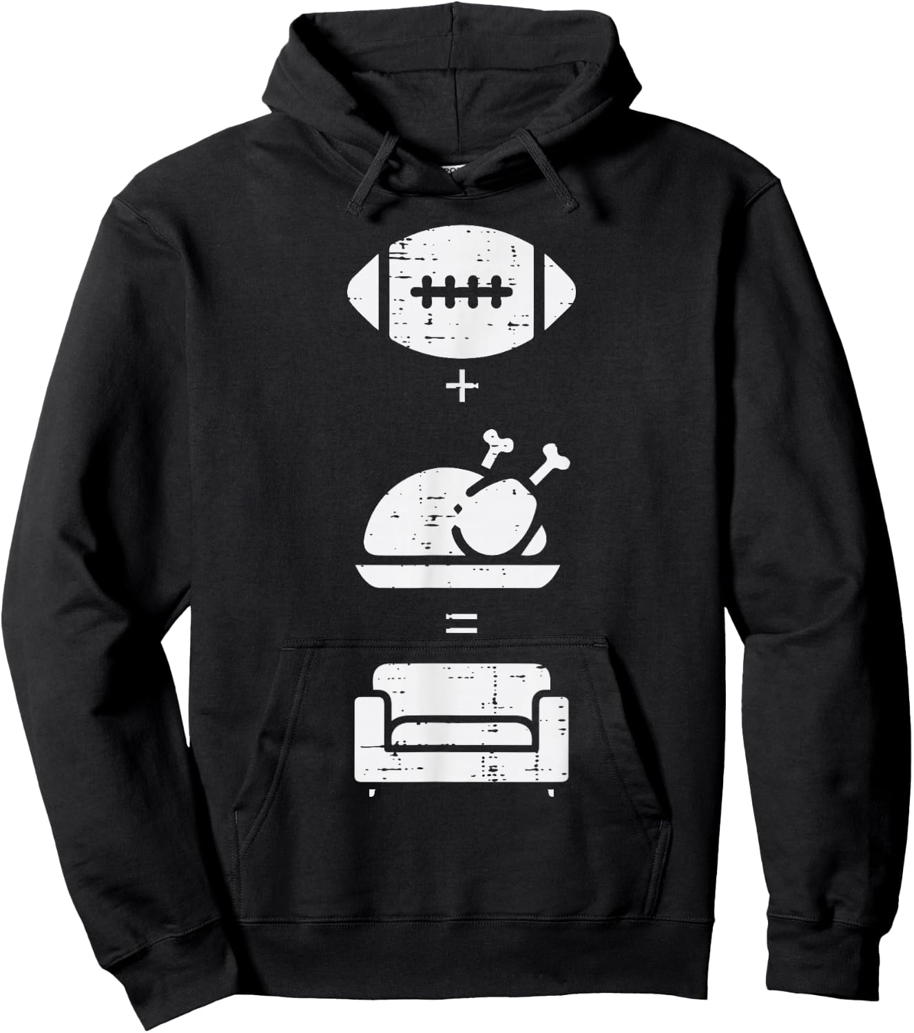Football Turkey Couch Thanksgiving Sports Men Women Kids Hoodie - Hoodie | Black