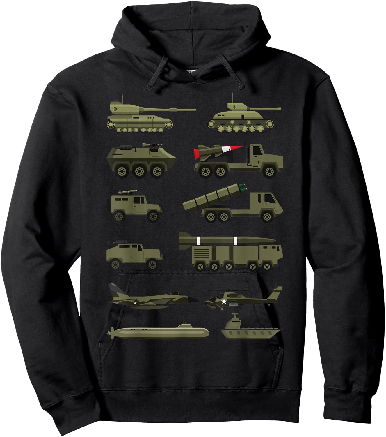 Military vehicles, Military Boy and Girl tank lover Hoodie - Hoodie | Black