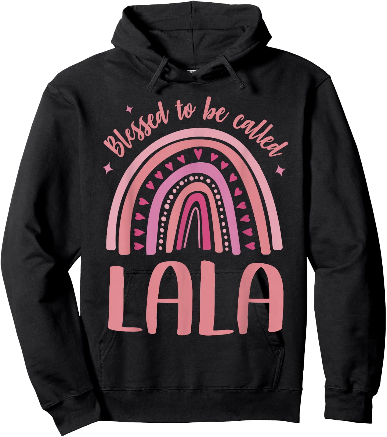 Lala for Grandma Women Mother's Day Blessed Lala Hoodie - Hoodie | Black