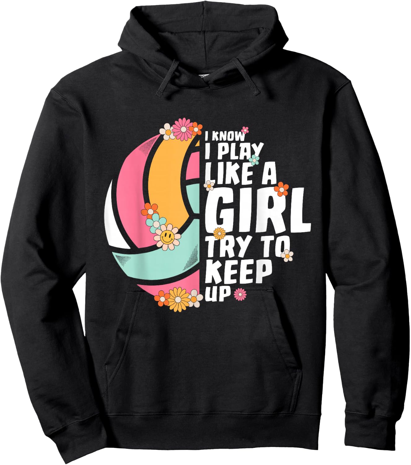 Volleyball Shirt Teen Girls Women College Volleyball Lover Hoodie - Hoodie | Black