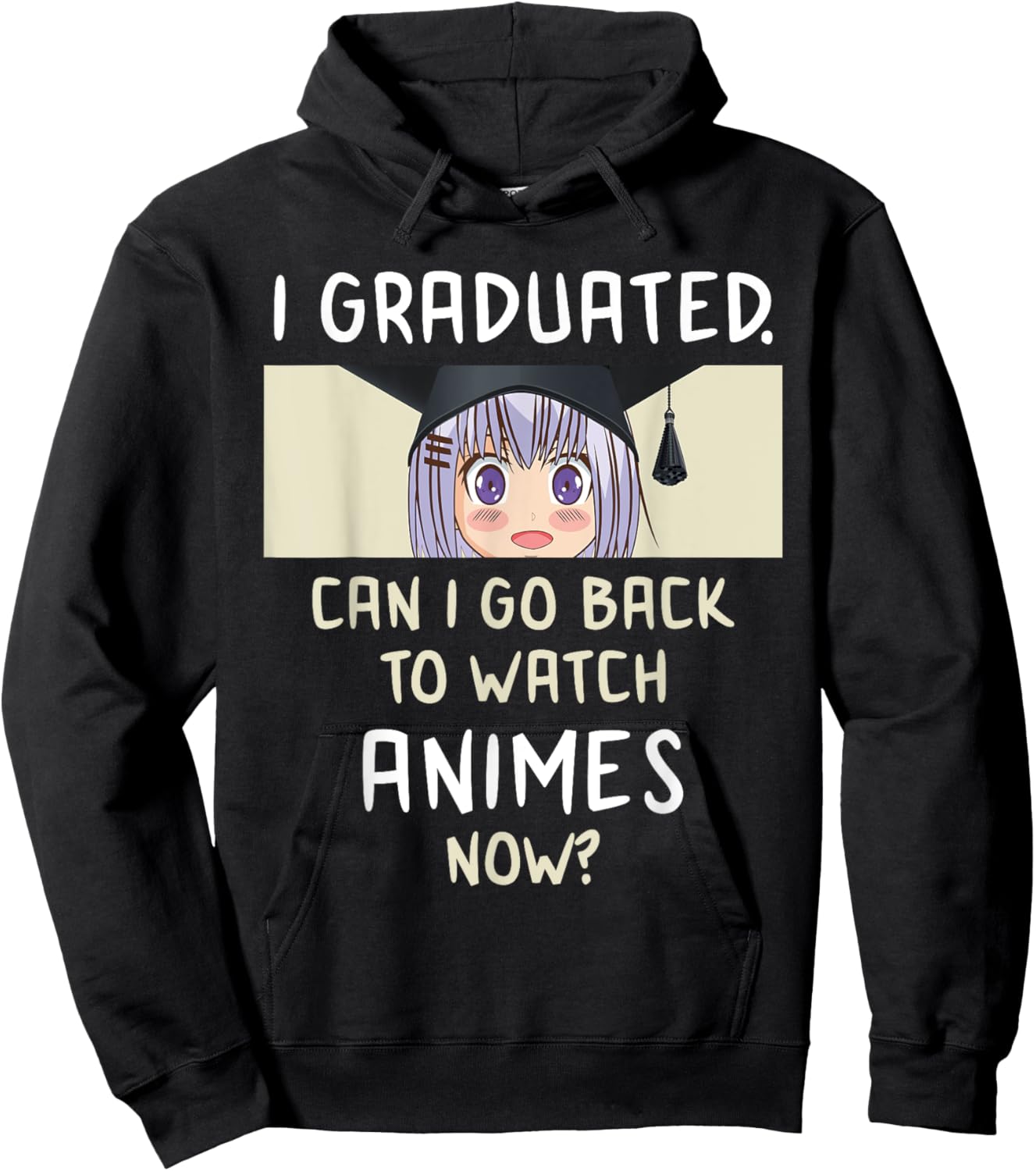2025 Graduation anime lover high school college grad Hoodie - Hoodie | Black
