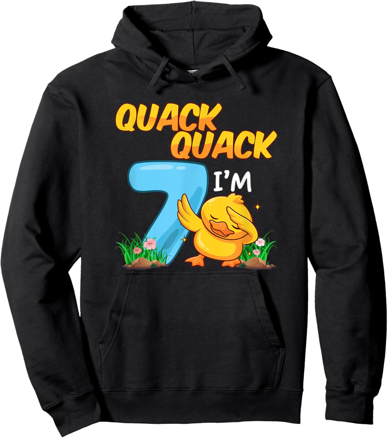 7 Year Old Gifts Boys Girls Teens Dabbing Duck 7th Birthday Hoodie - Hoodie | Black
