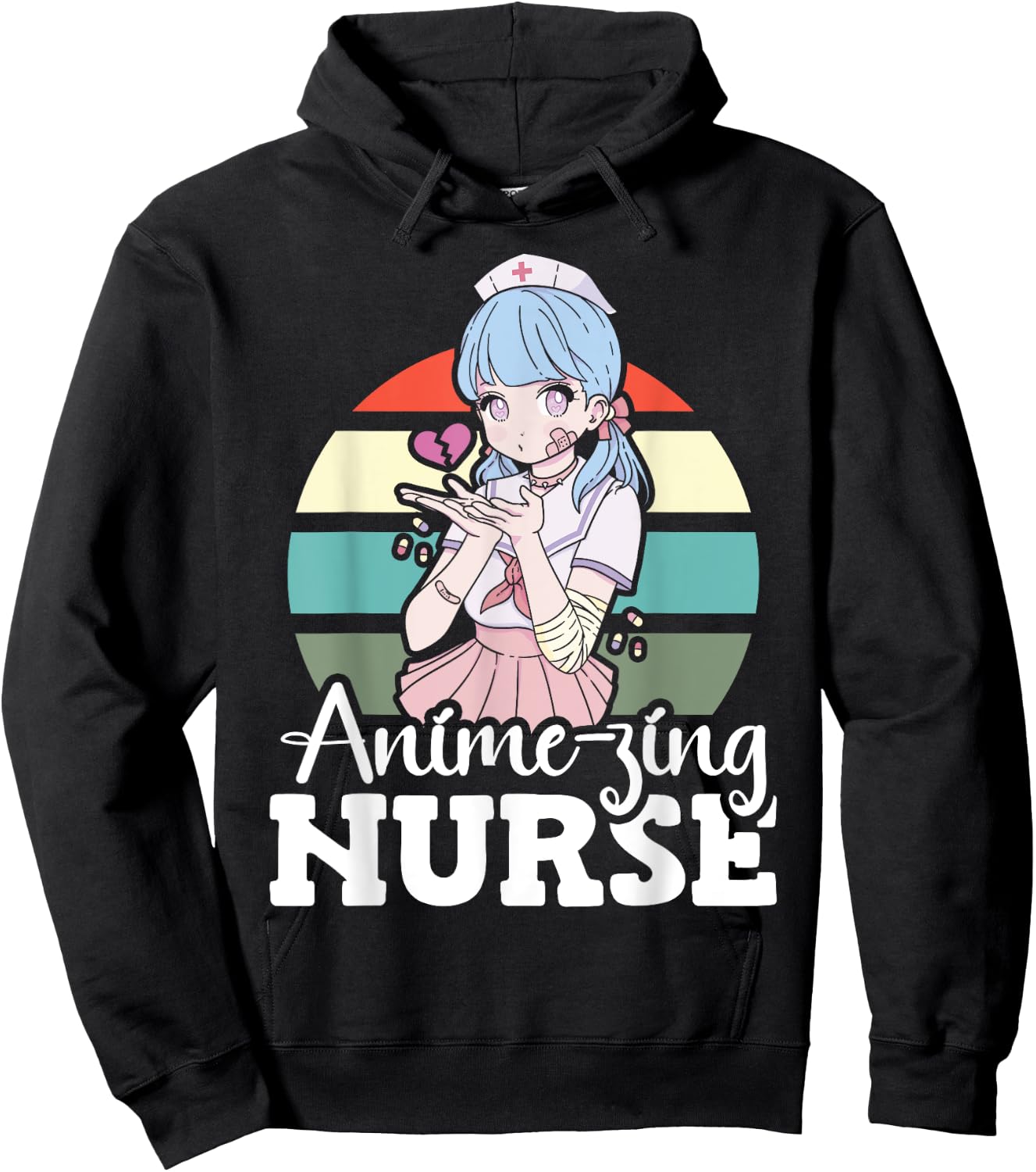 Anime-zing Nurse Japanese Anime National Nurse Day Hoodie - Hoodie | Black