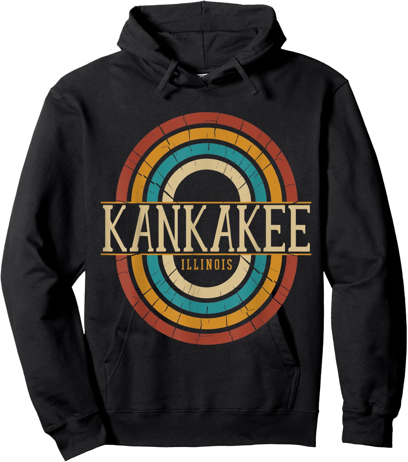 Vintage Retro Kankakee Illinois IL Women Men Souvenirs Hoodie - Hoodie | Black