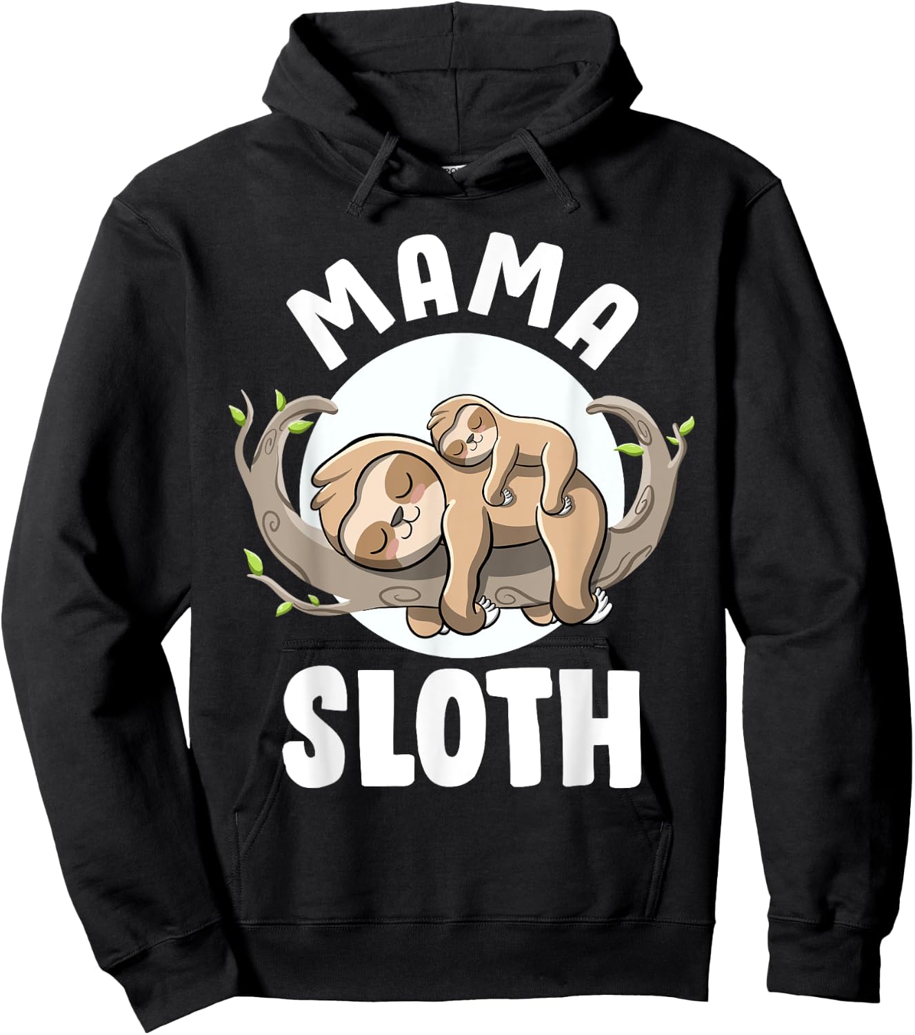 Mama Sloth Cute Pregnancy Announcement Mom to be Sloth Mama Hoodie - Hoodie | Black