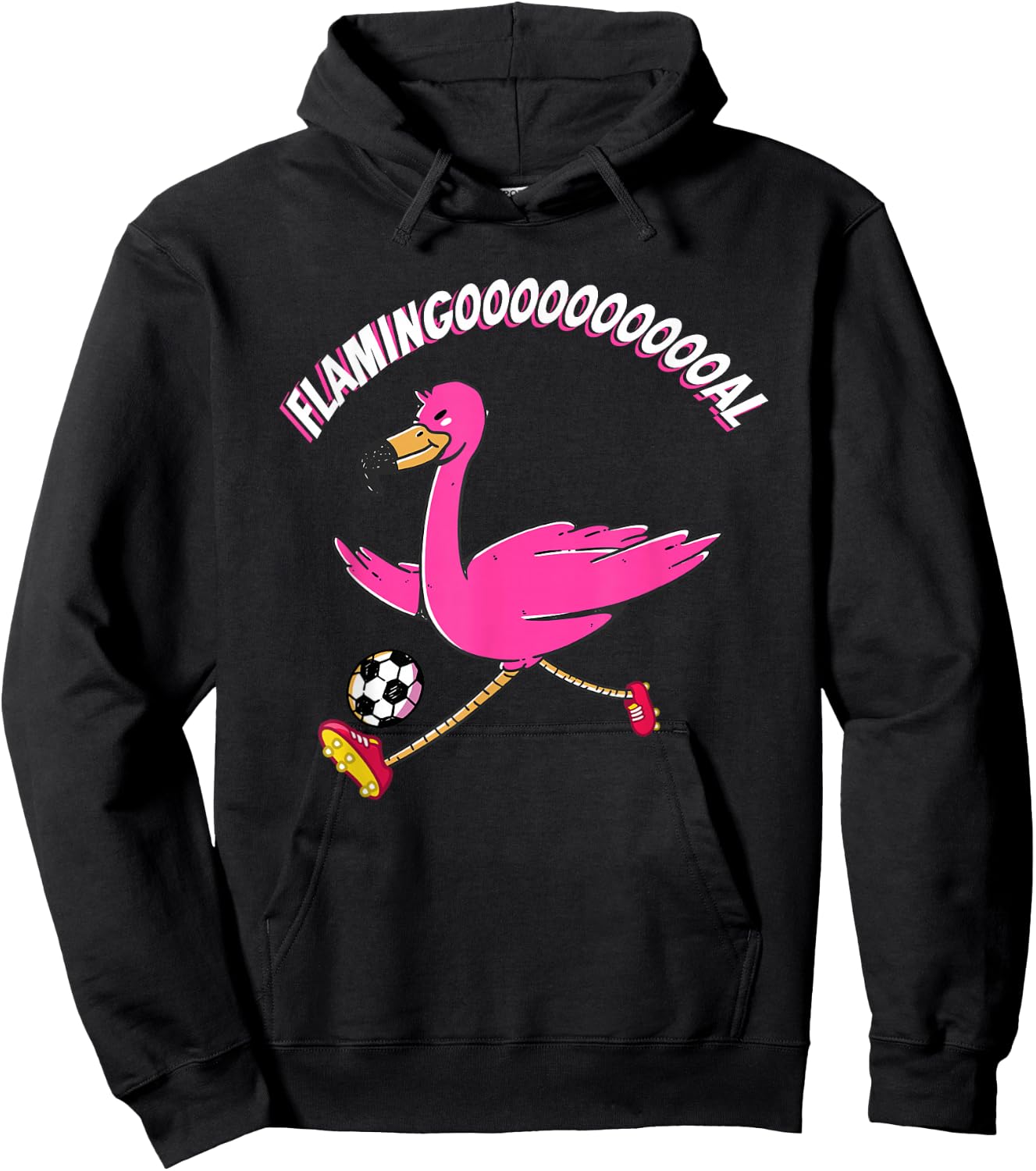 Flamingooooal Flamingo Men or Women Soccer Hoodie - Hoodie | Black