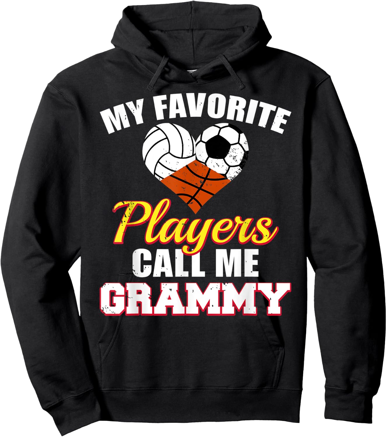 My Favorite Players Volleyball Soccer Basketball Grammy Hoodie - Hoodie | Black