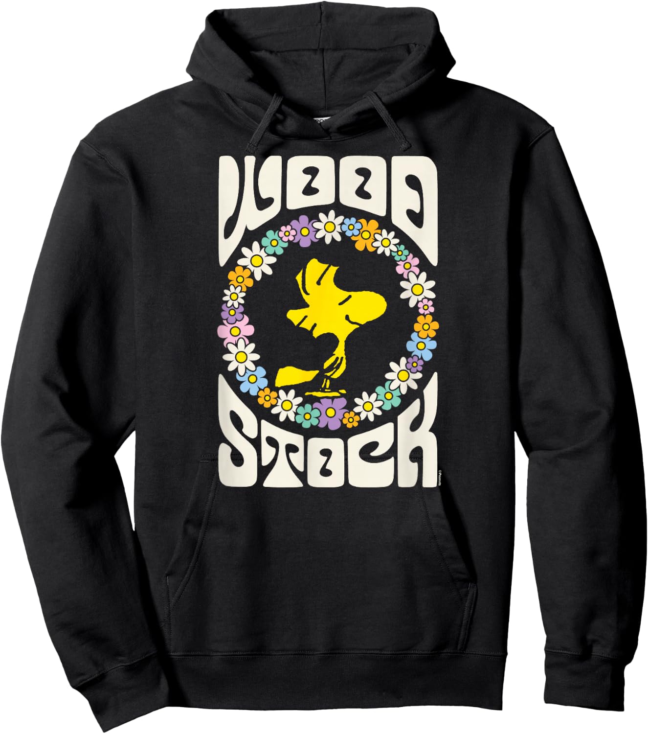 Peanuts - Woodstock Retro Flowers Hoodie - Hoodie | Black