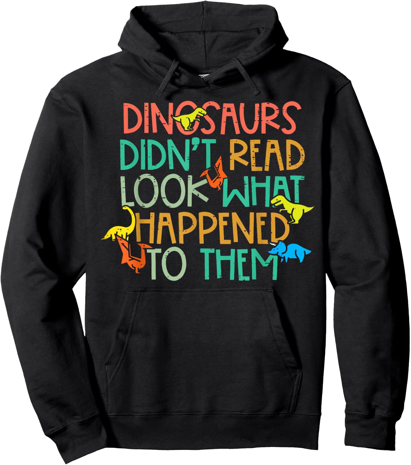 Dinosaurs Didnt Read Funny Book Lover Boys Kids Teacher Small Hoodie - Hoodie | Black