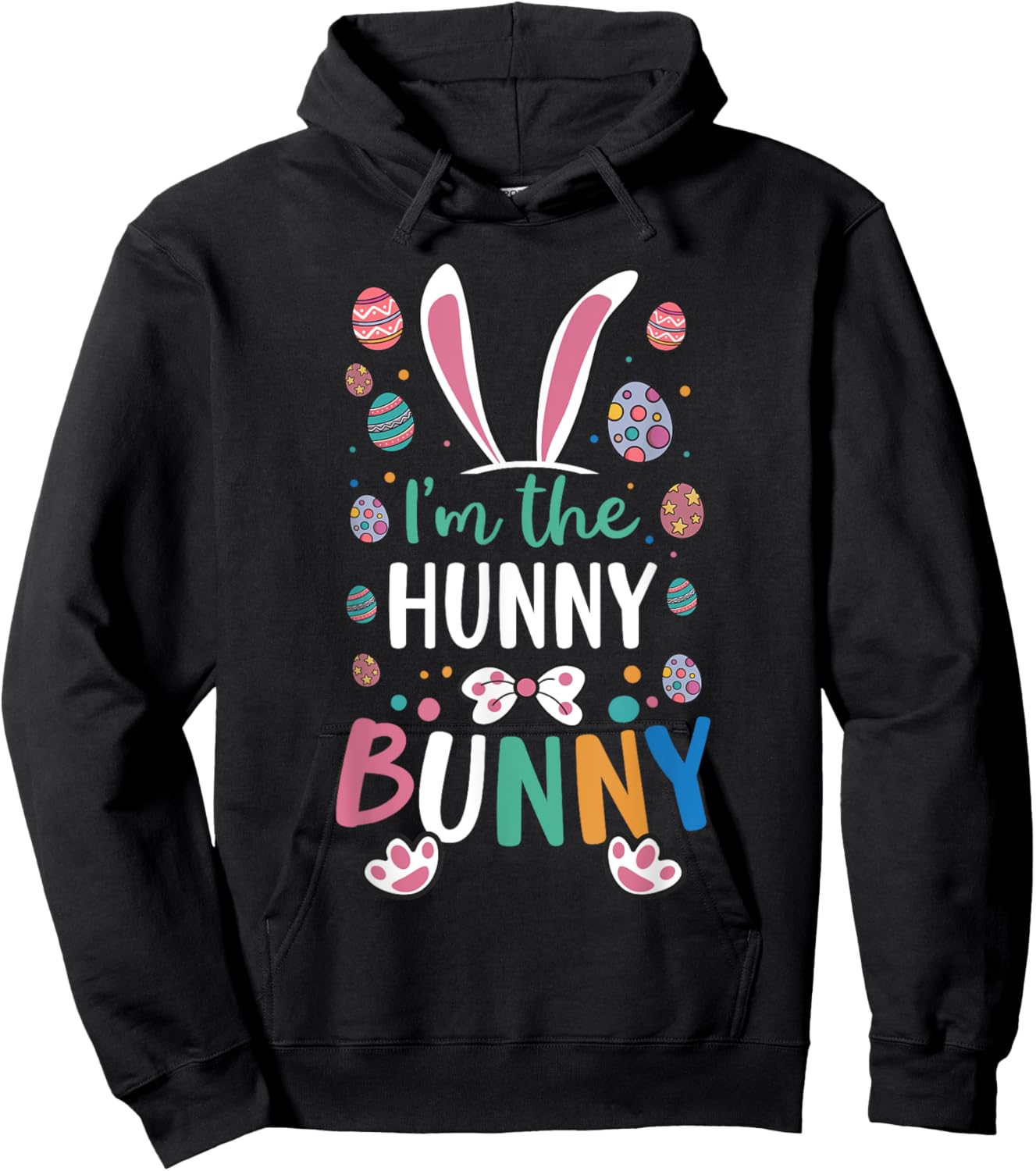 I'm The Hunny Bunny Festival Easter Egg Rabbit Ears Hoodie - Hoodie | Black