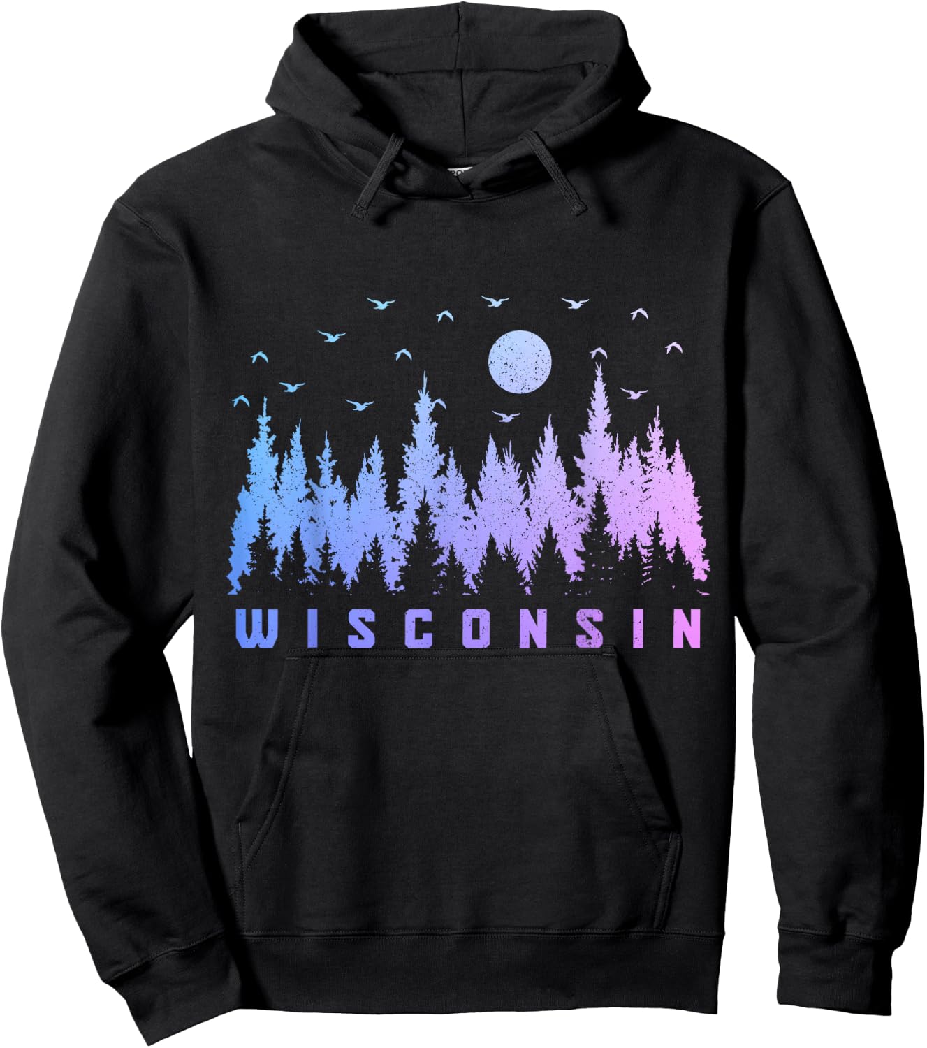 We Love Wisconsin - The Badger State -Adults Black Cotton Small Short Sleeve Nature/Hiking Hoodie - Hoodie | Black