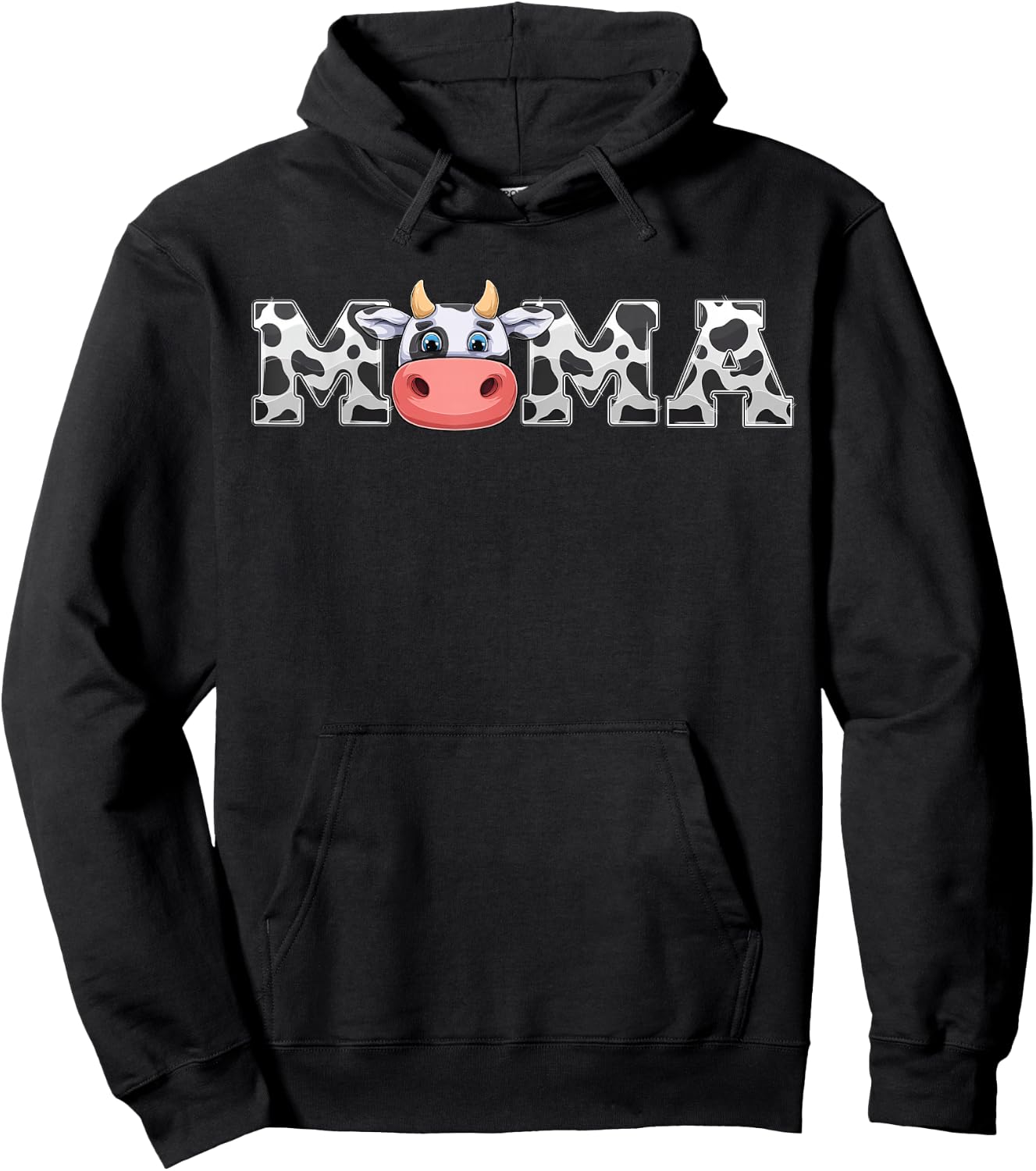 Mama Cow Print Cowboy Animal Pattern Farmer Cow Mother Mama Hoodie - Hoodie | Black