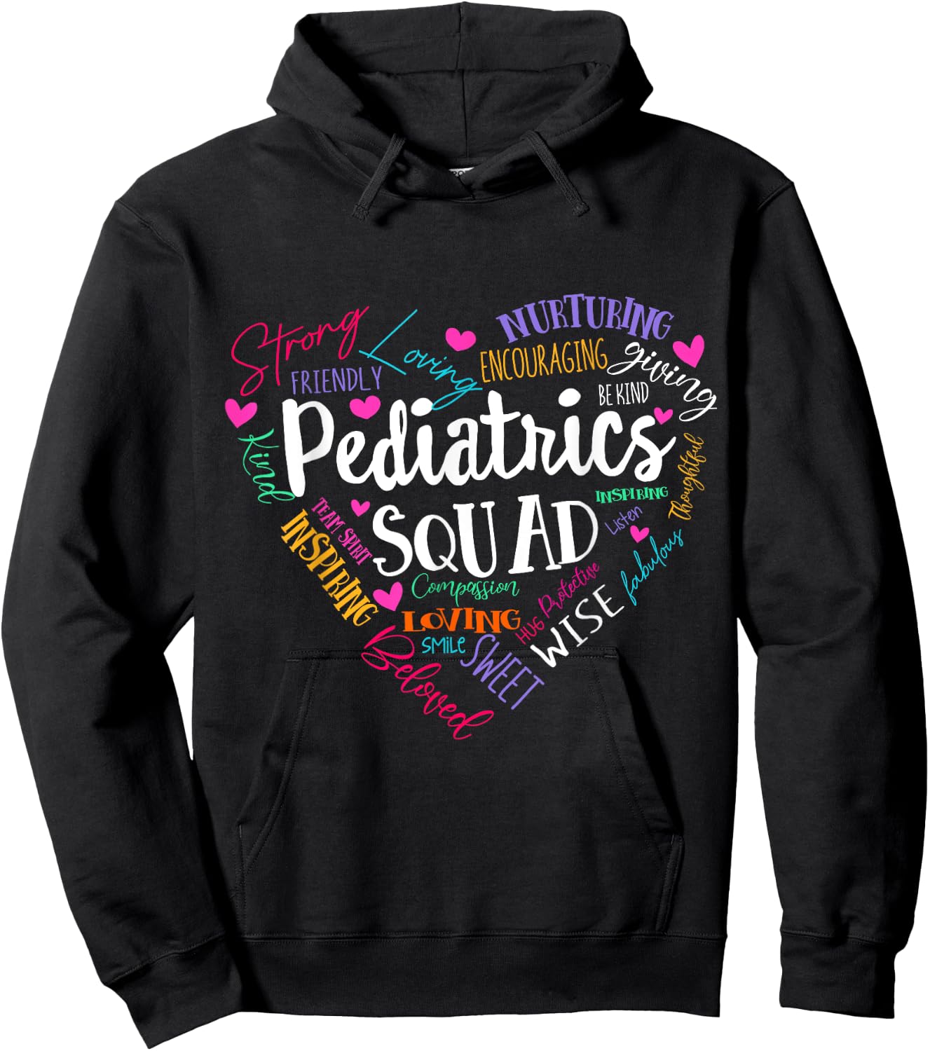Pediatrics Squad Peds Registered Nurse School PICU Nurses Hoodie - Hoodie | Black