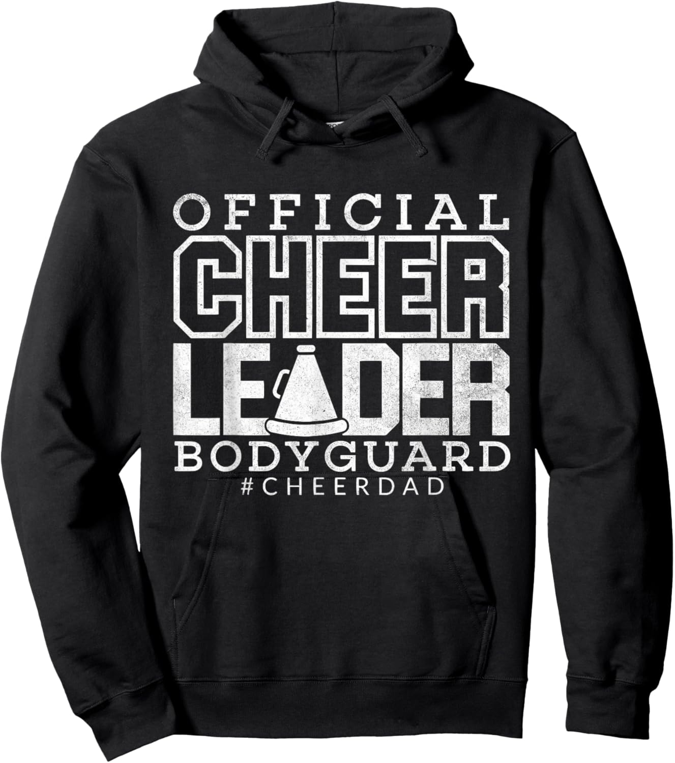 Cheer Dad Funny Papa Official Cheerleader Bodyguard Men Hoodie - Hoodie | Black