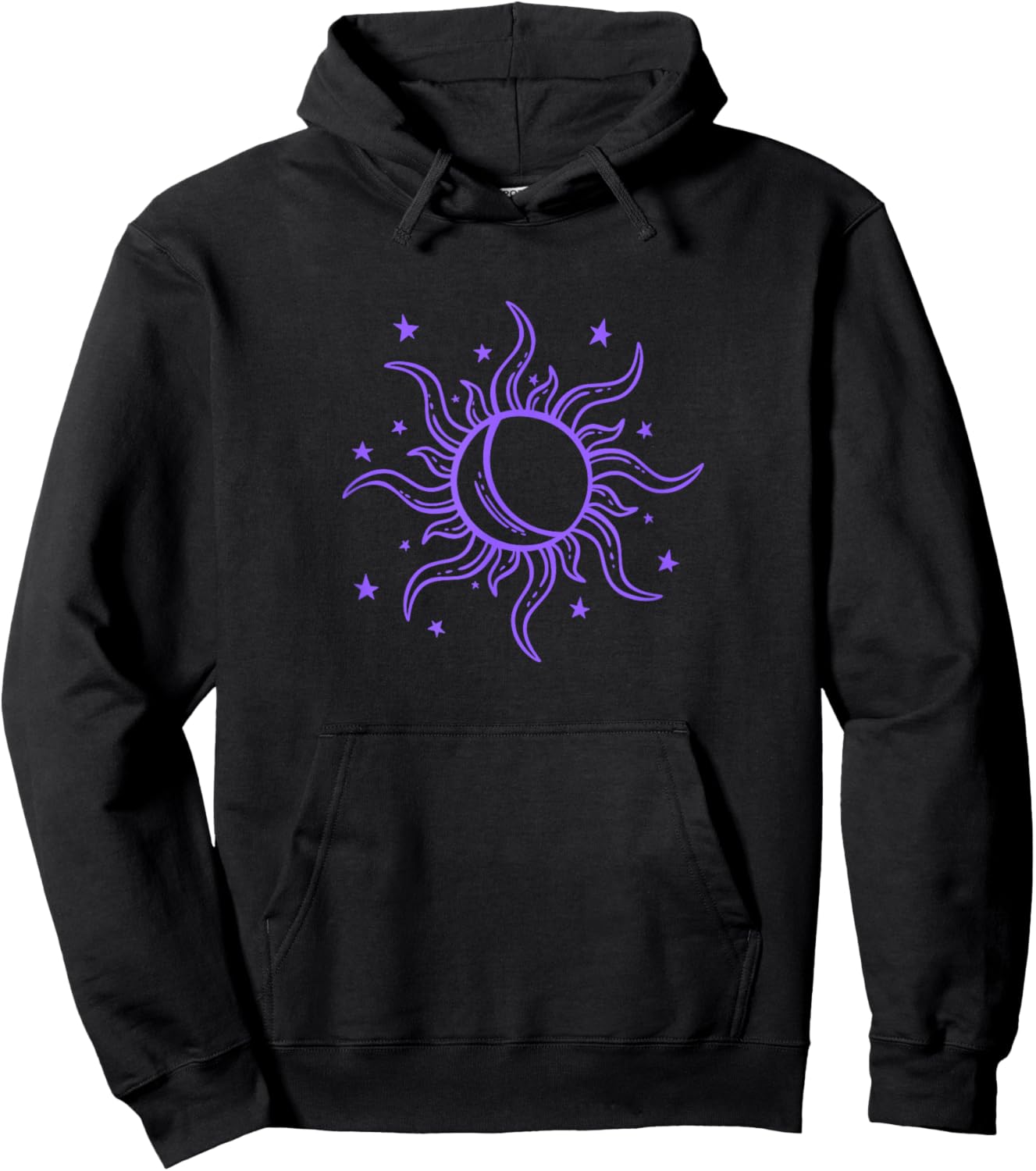 Celestial Sun Star Moon Design Hoodie - Hoodie | Black