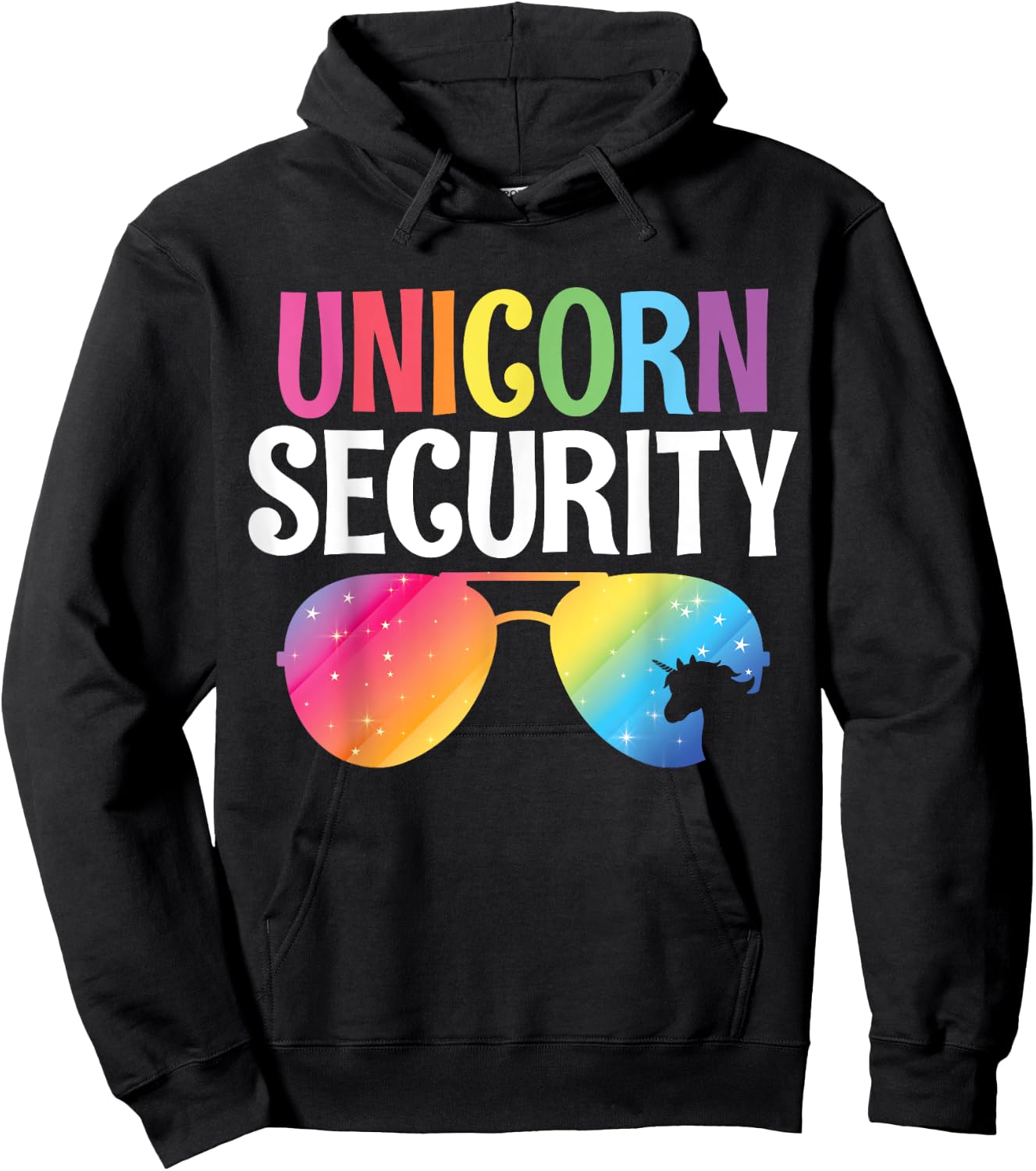 Unicorn Security Birthday Family Halloween Costume Mom Dad Hoodie - Hoodie | Black