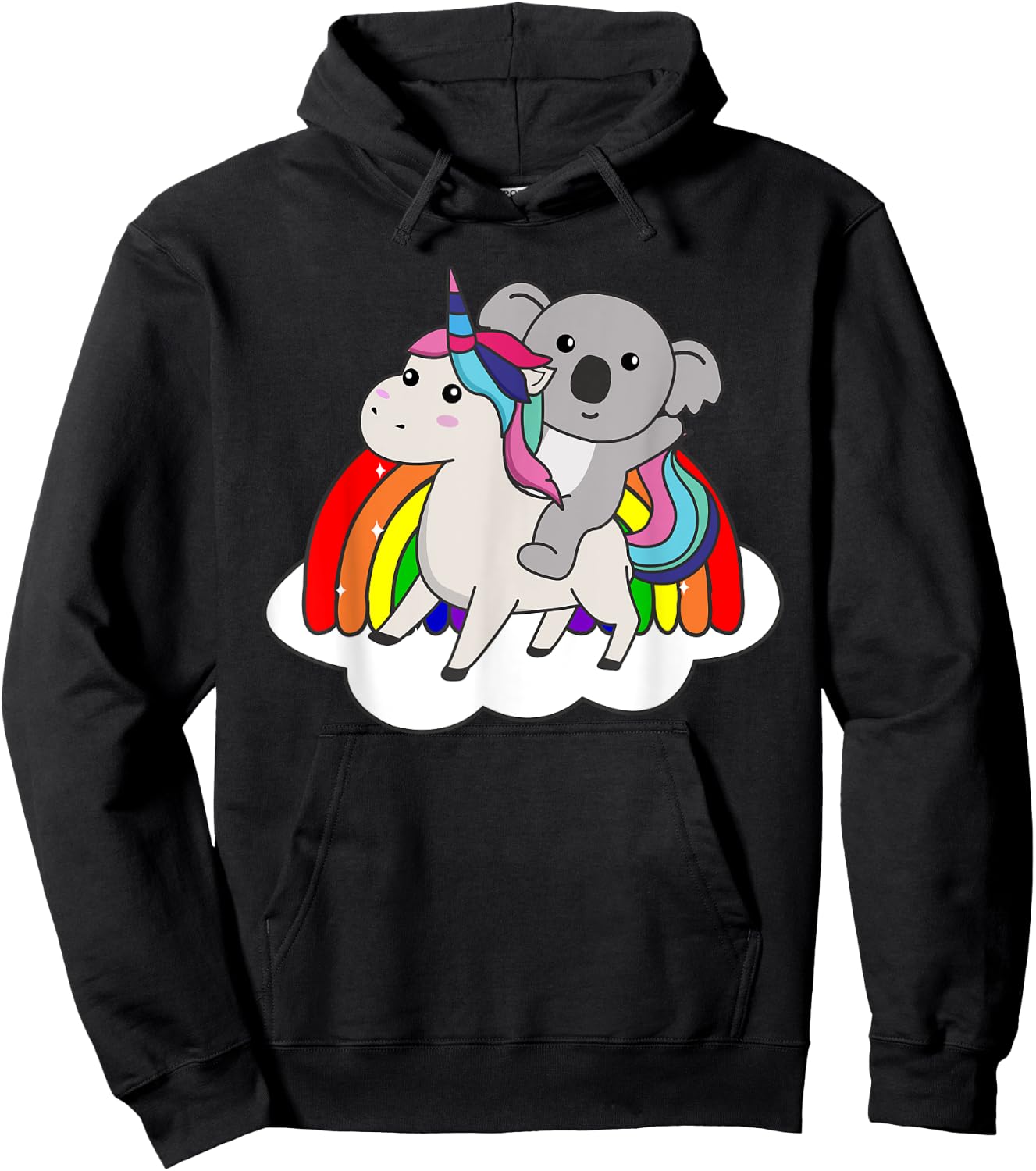 Koala On Unicorn Rainbow Animals Cute Koalas Unicorns Hoodie - Hoodie | Black