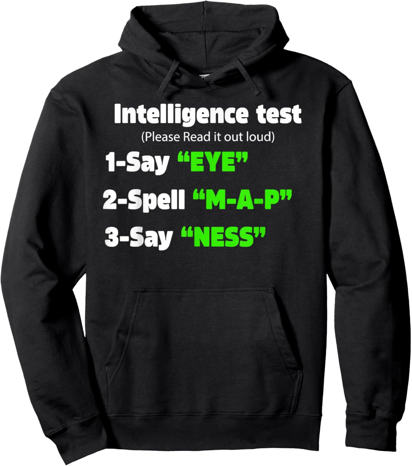 Father's Day Intelligence Test Say Eye M A P Ness Dad Joke Hoodie - Hoodie | Black