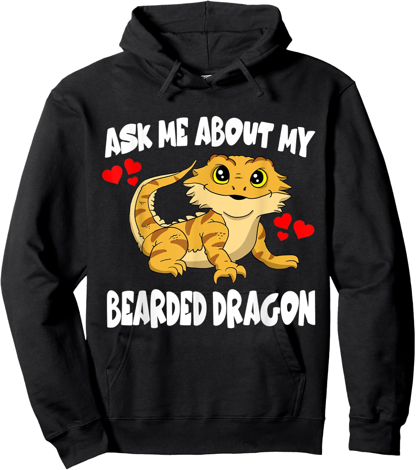 Ask Me About My Bearded Dragon Pet Lizard Hoodie - Hoodie | Black