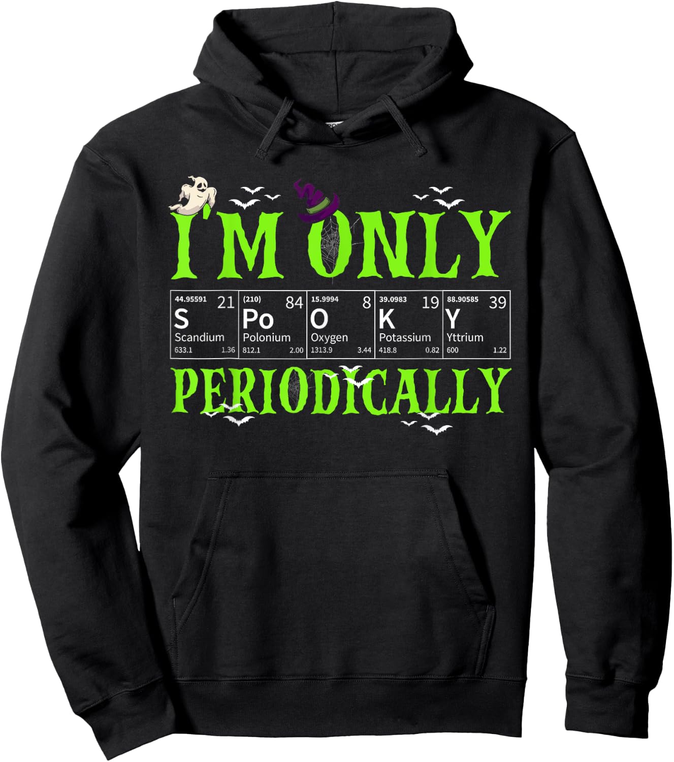 Only Spooky Periodically Funny Halloween Chemistry Teacher Men Women Hoodie - Hoodie | Black