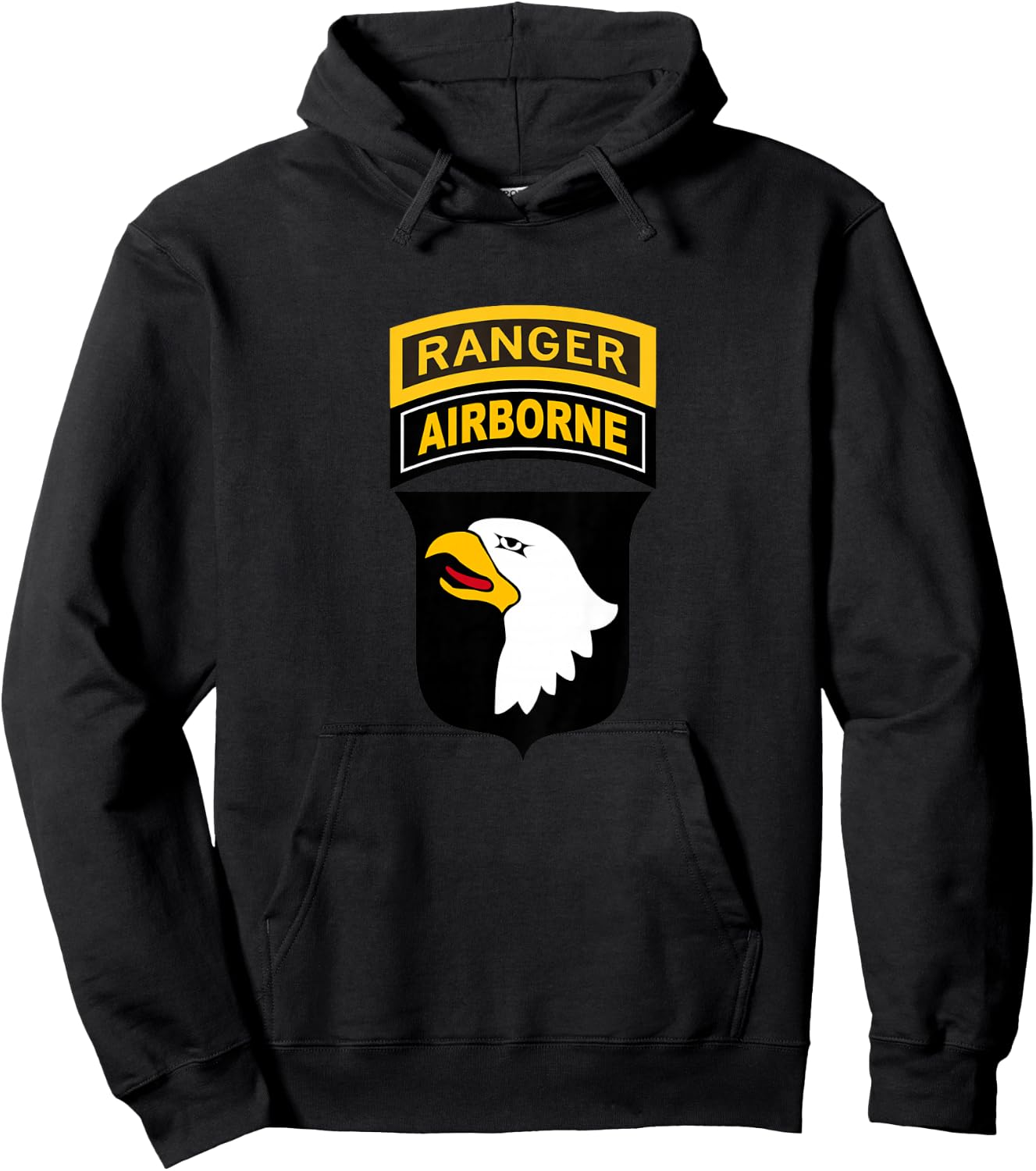 Kids 101st Airborne Ranger Tab for Boys, Girls, Son, Daughter Hoodie - Hoodie | Black