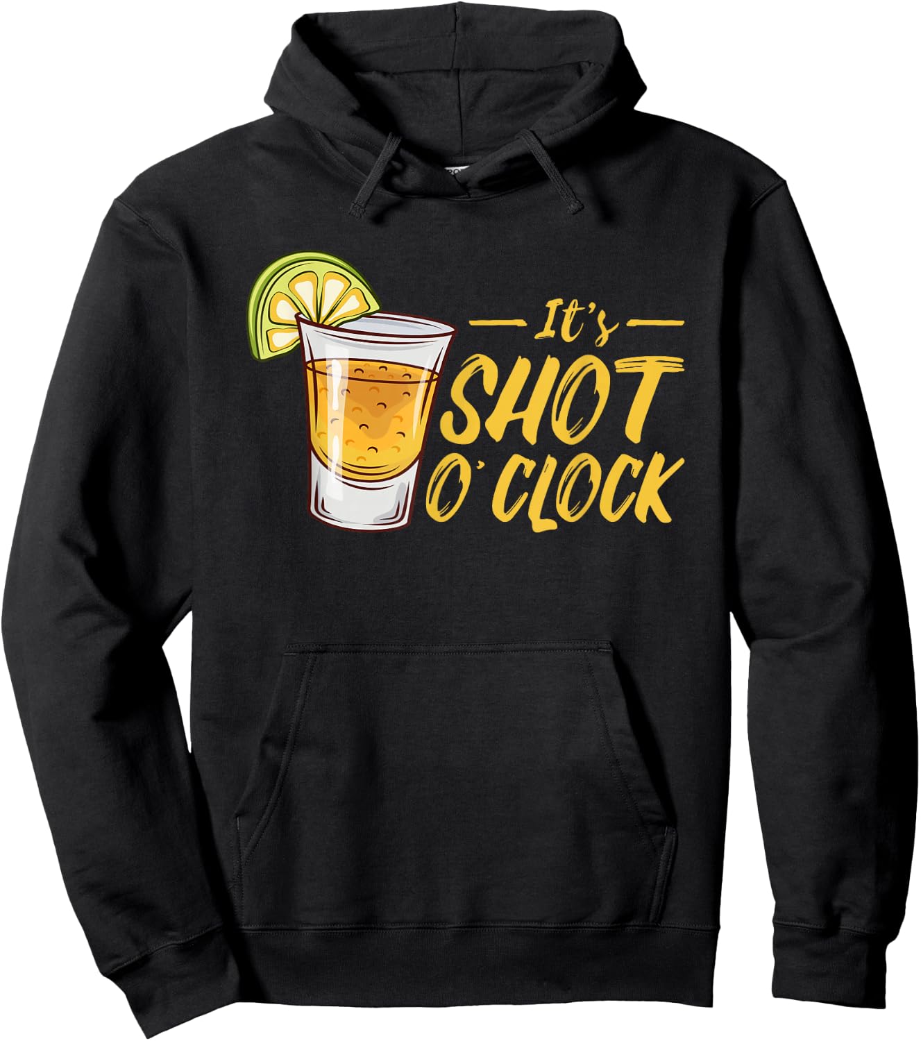 It's Shot O'Clock | Alcohol Tequila Lime | Party Hoodie - Hoodie | Black