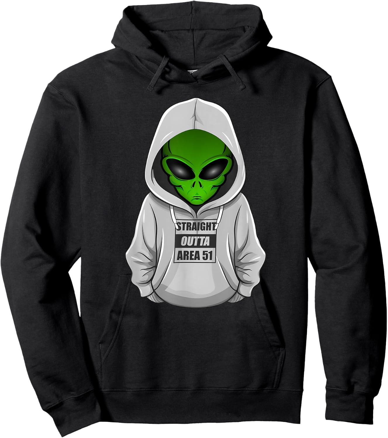 Cool Alien Halloween Costume Straight Outta Area 51 Hoodie - Hoodie | Black